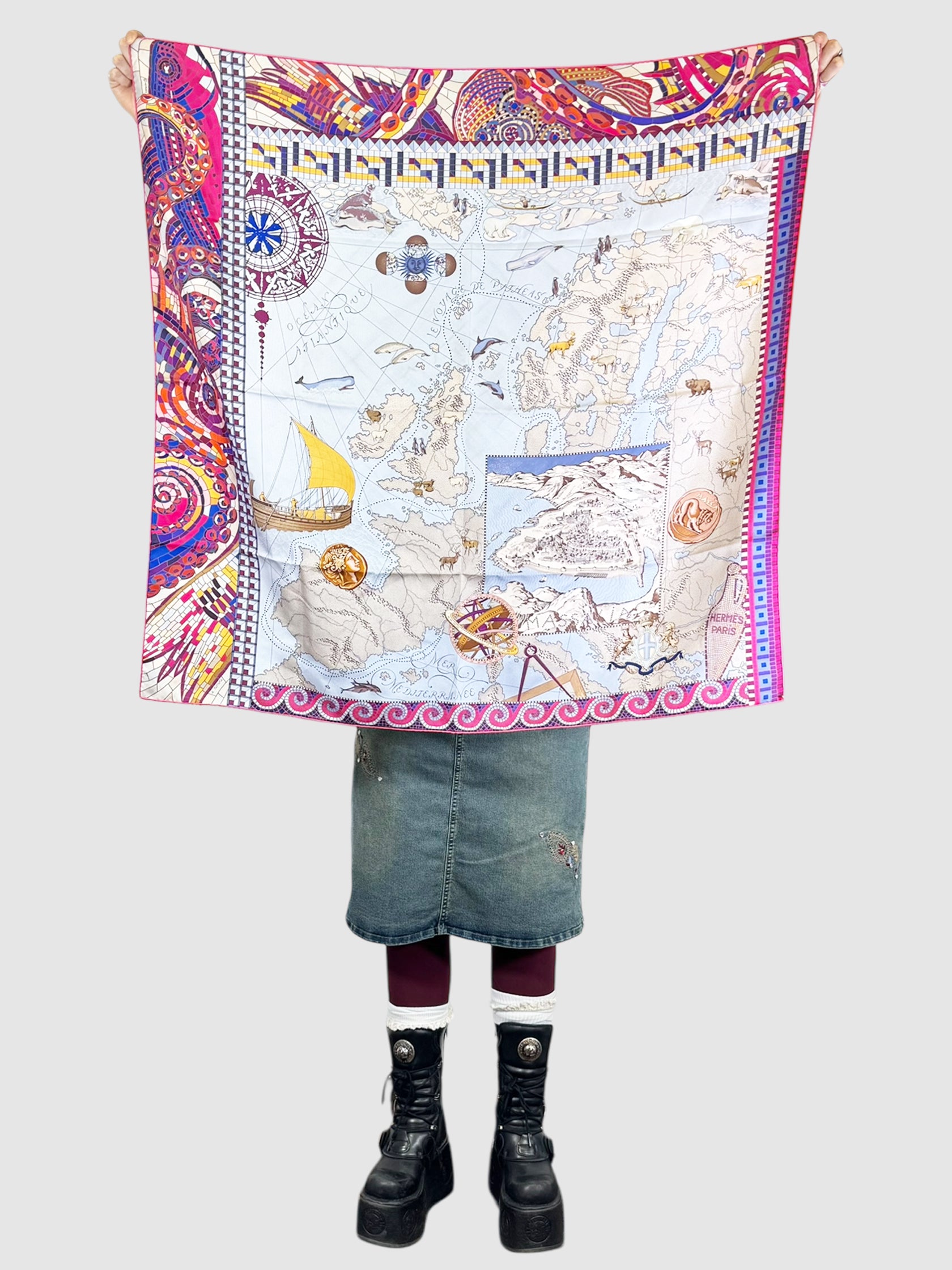 "Le Voyage de Pythéas" Silk Scarf