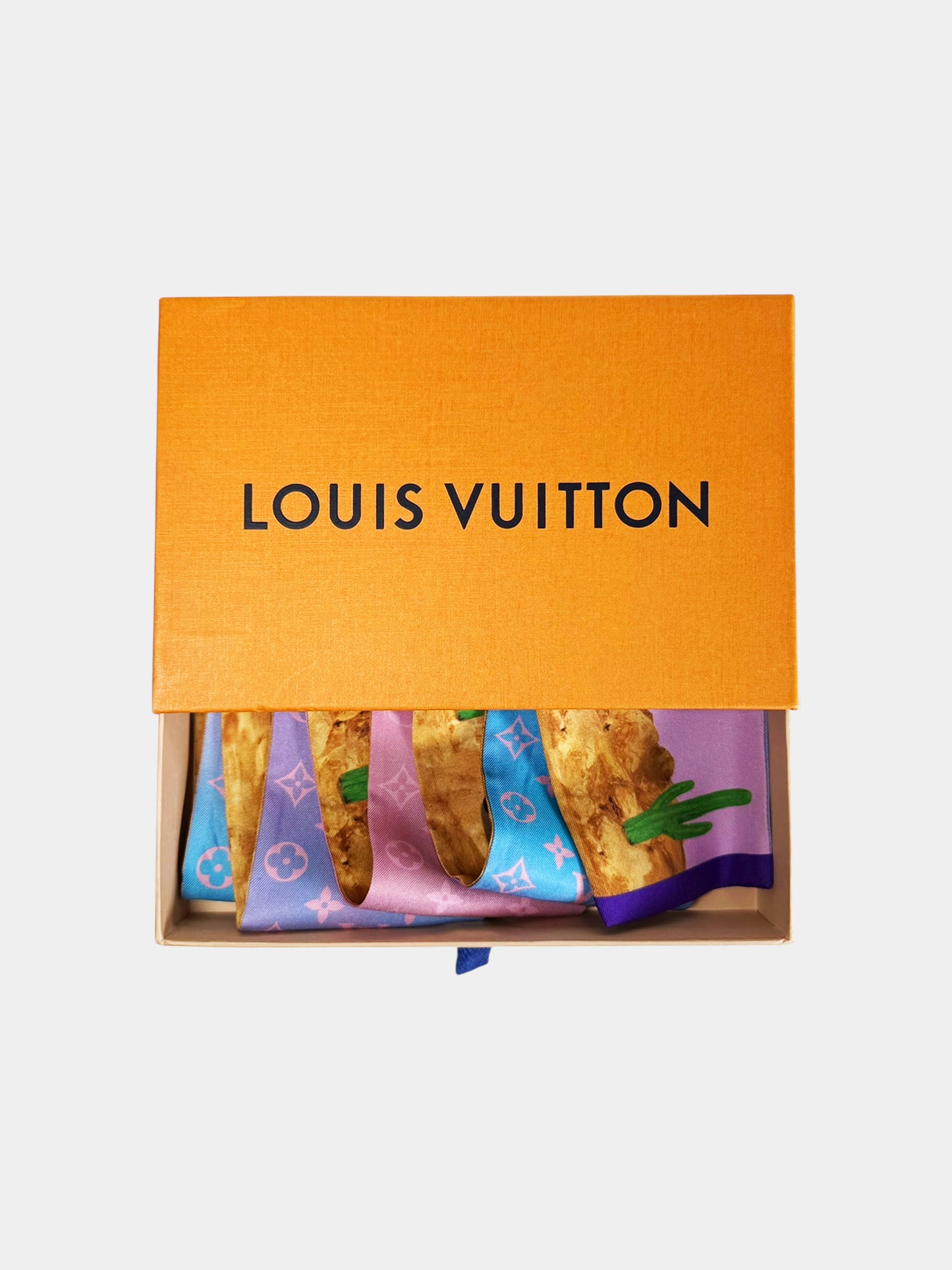 Louis Vuitton Multicolour Cactus Garden LV Monogram Bandeau Silk Scarf Luxury Designer Resale Consignment Toronto Secondhand Vintage