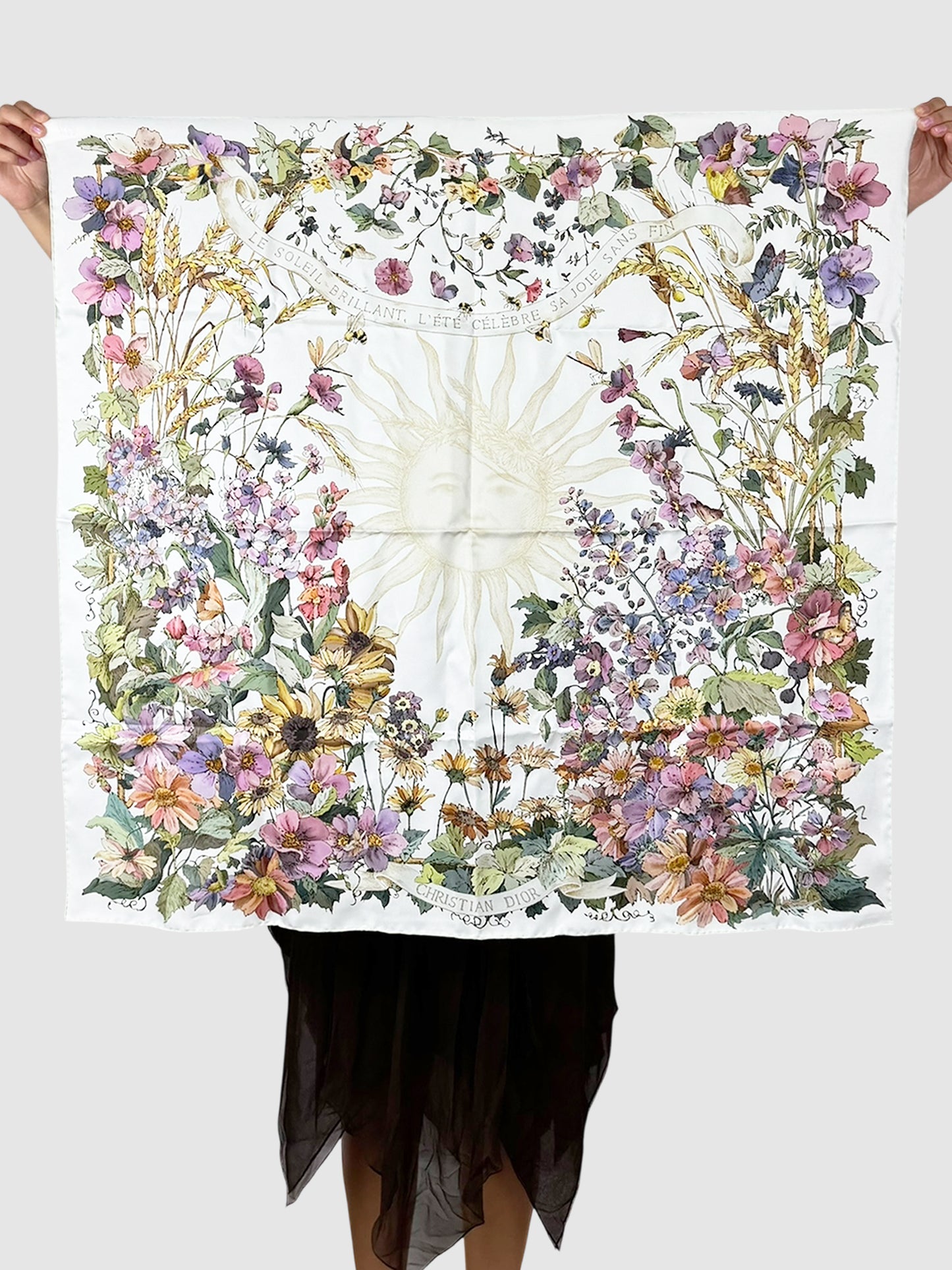 "Dior 4 Saisons Été Soleil" Silk Scarf