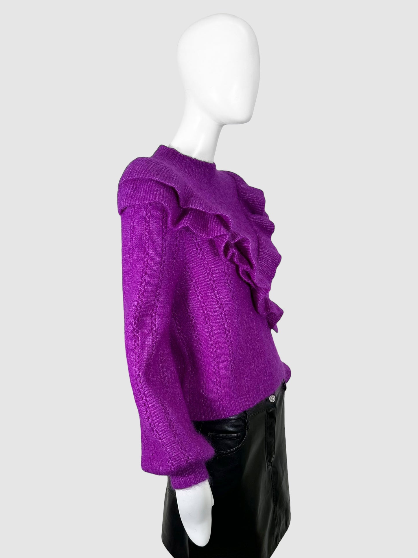 Knit Frill Sweater - Size XS