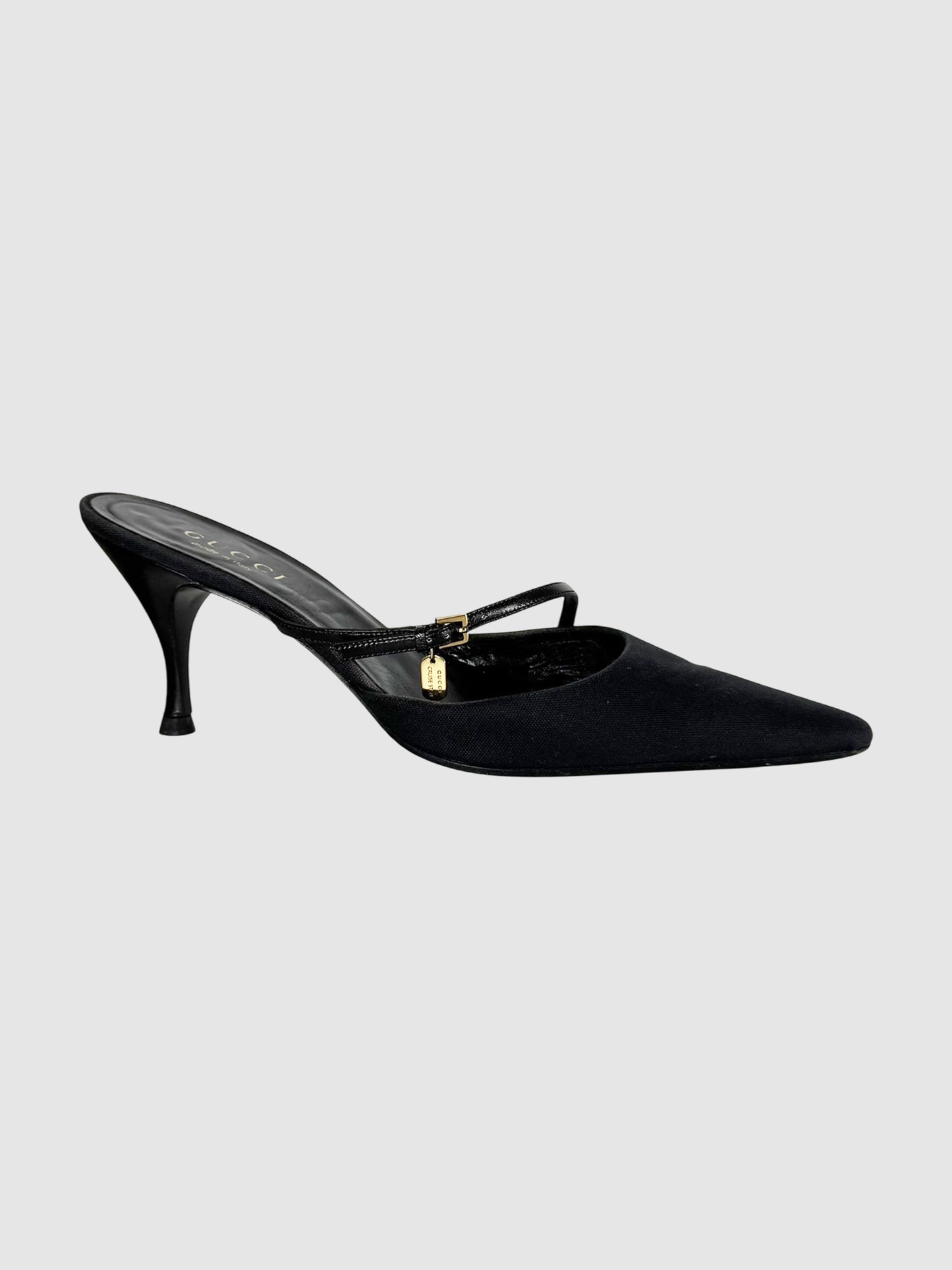 Buckle Canvas Mules