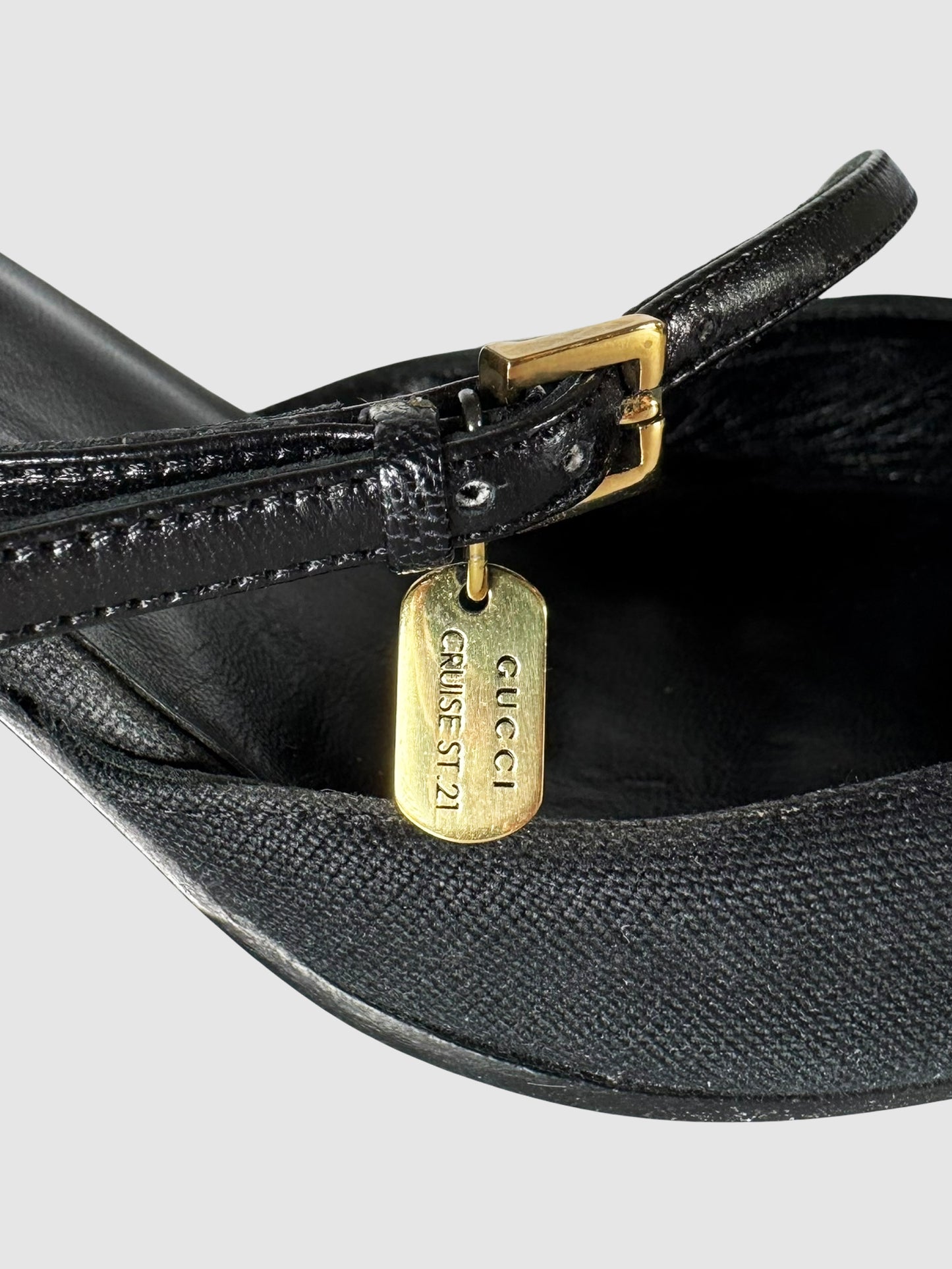 Buckle Canvas Mules