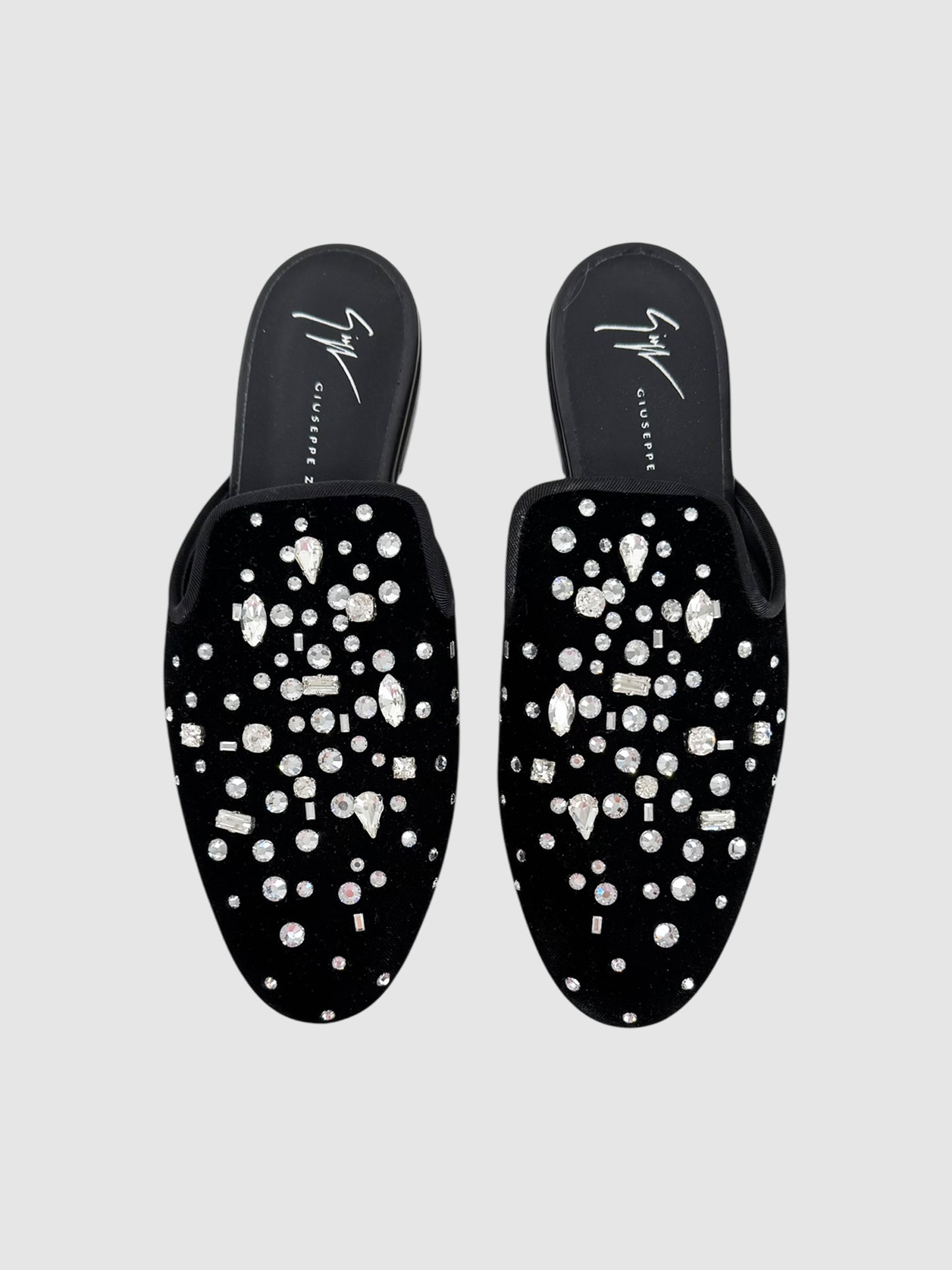 Jewel Velvet Mules