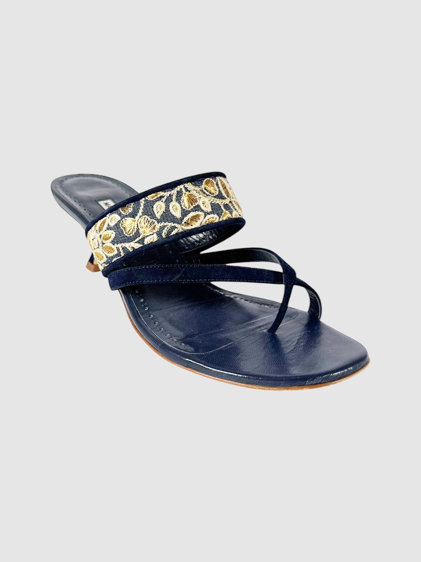 Brocade Thong Heels