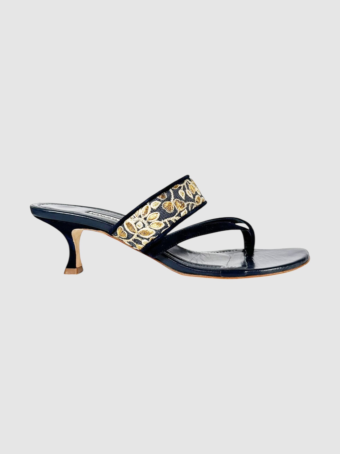 Brocade Thong Heels