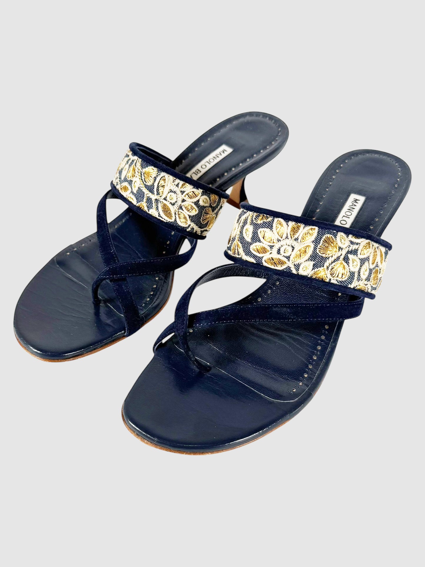 Brocade Thong Heels