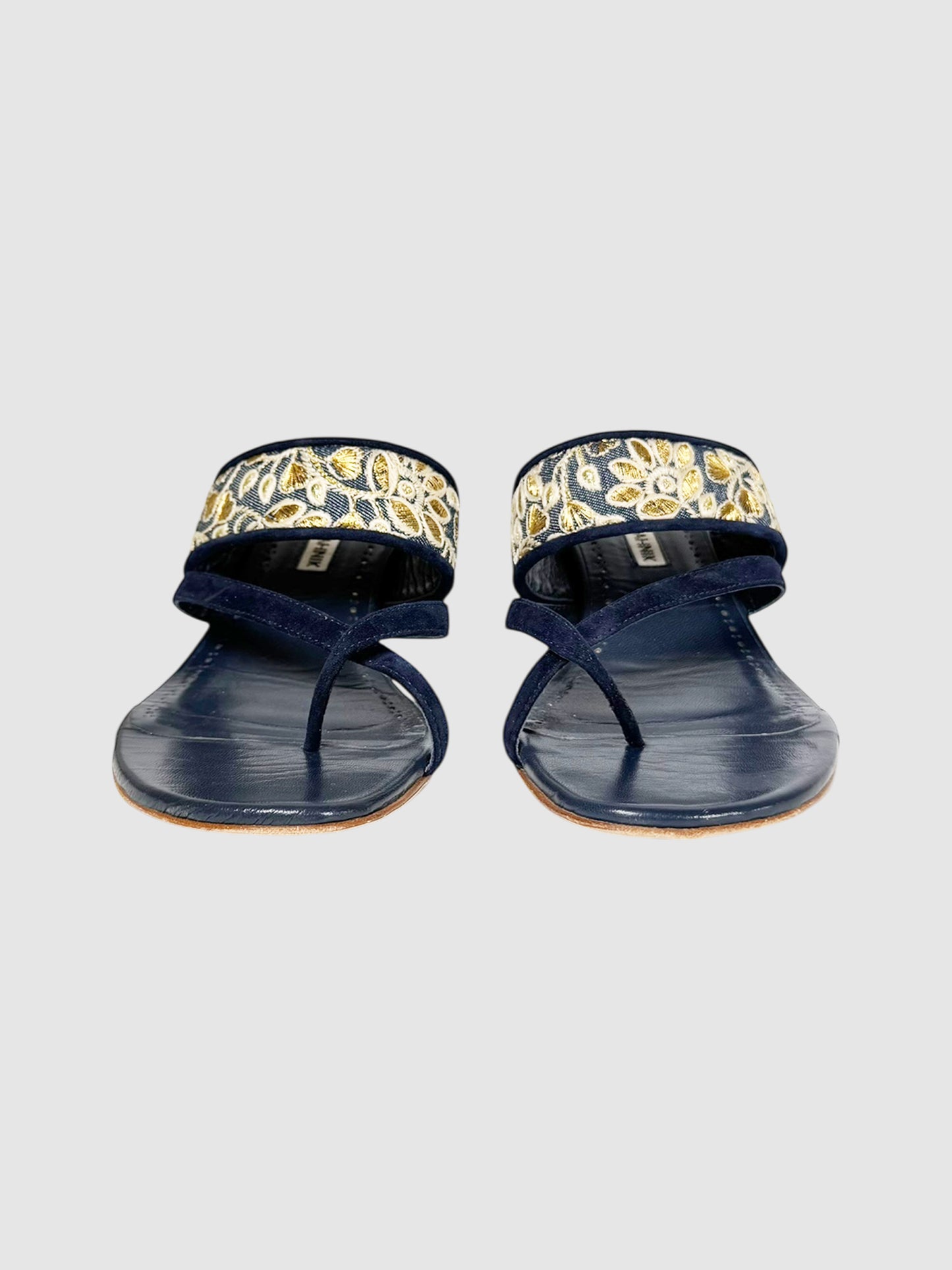 Brocade Thong Heels