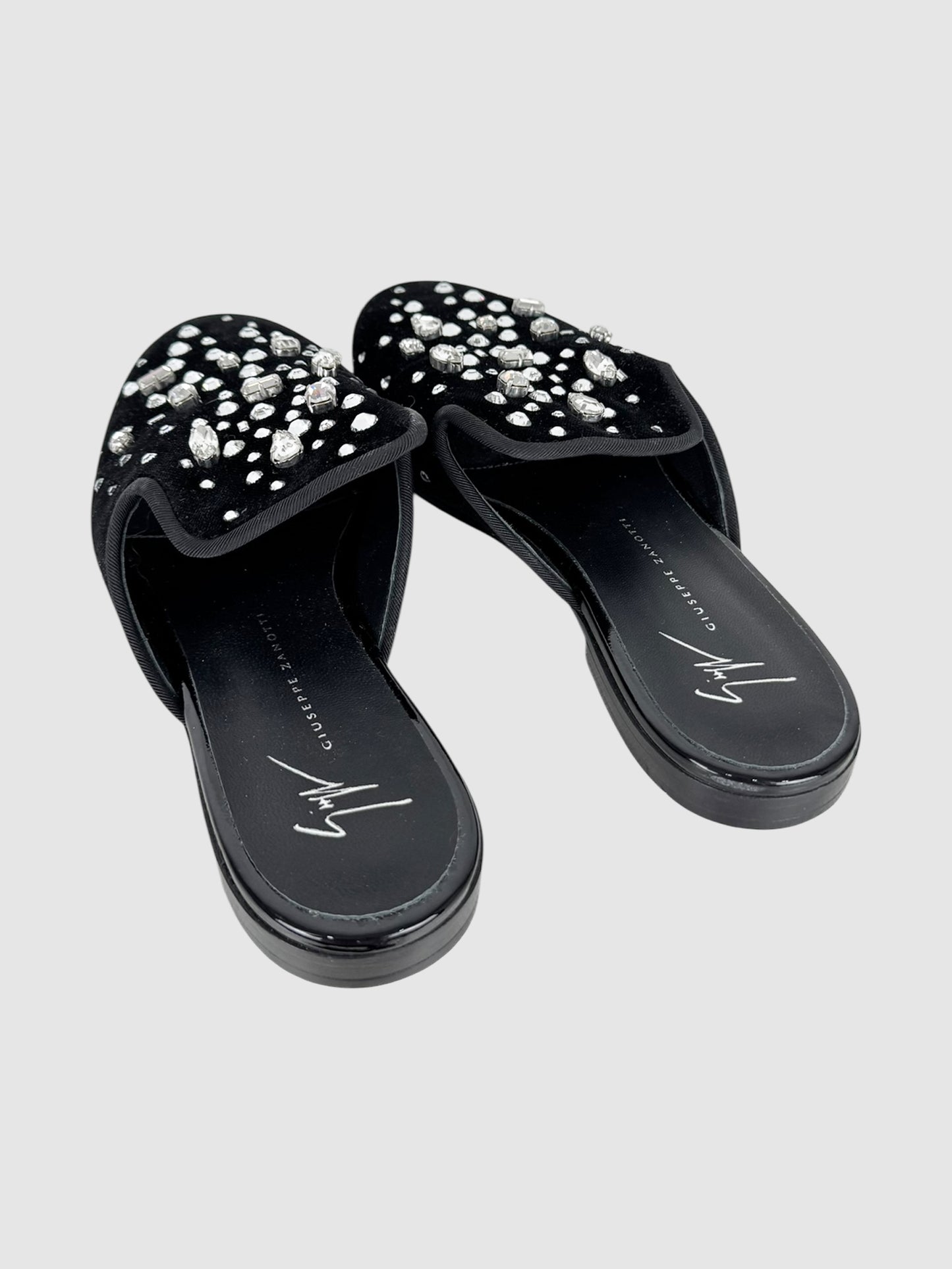Jewel Velvet Mules