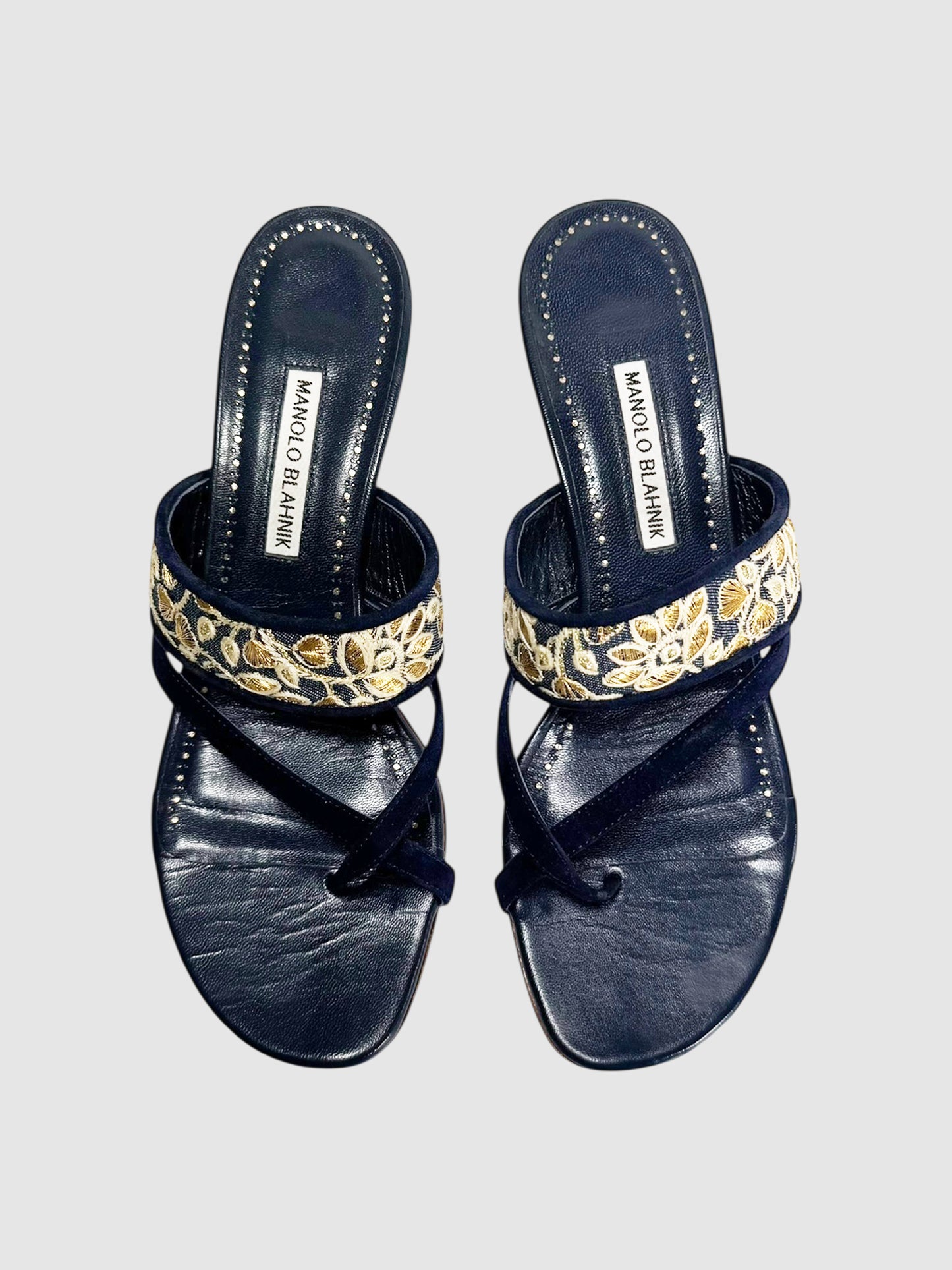Brocade Thong Heels
