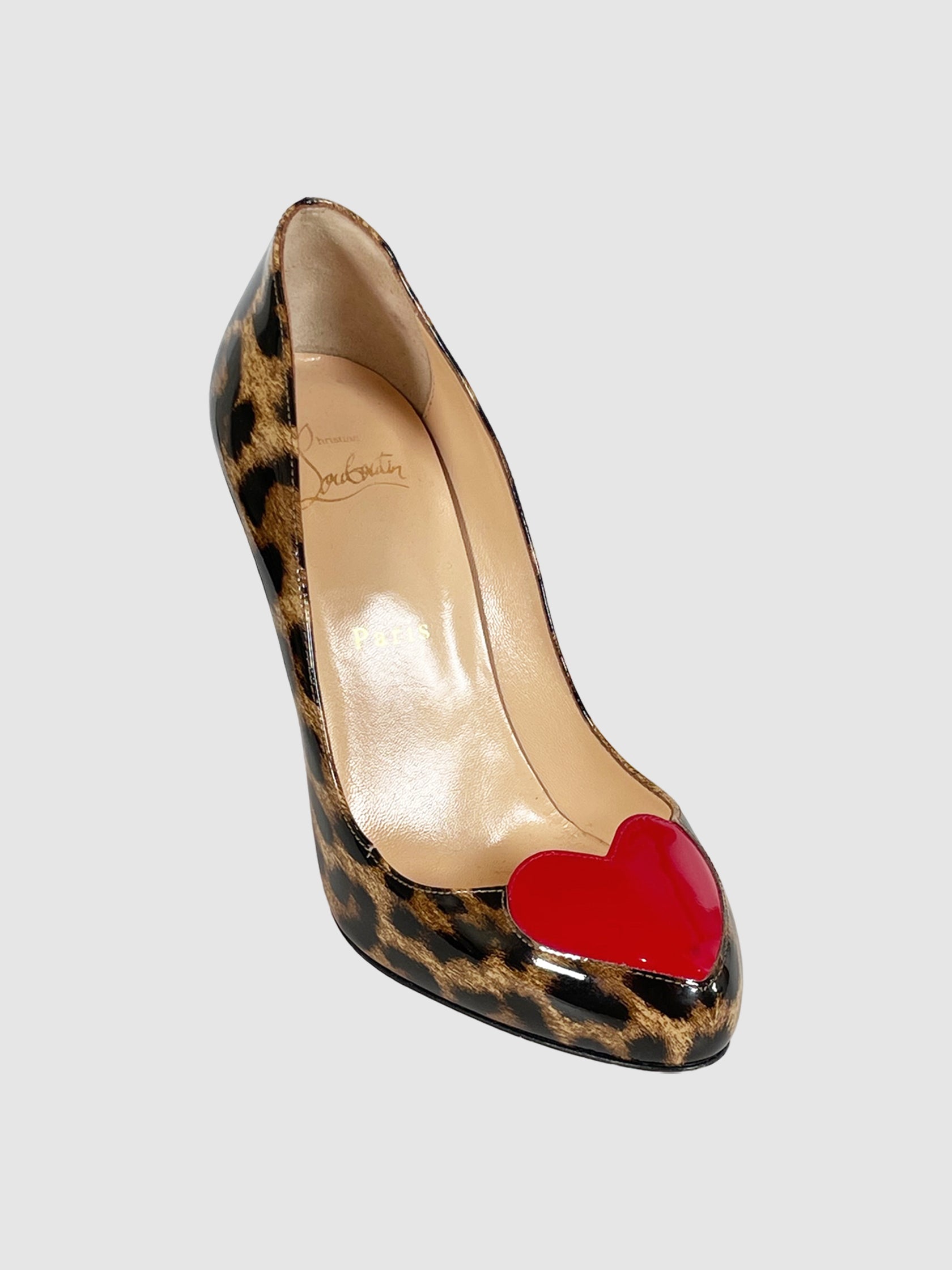 Doracora Leopard Print Heart Pumps Size 38 Second Nature Boutique