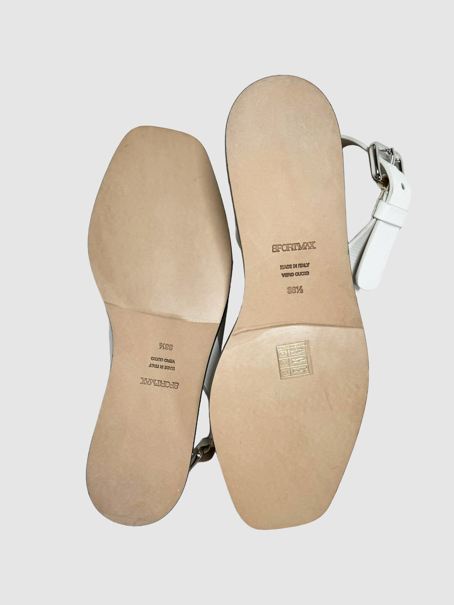 Leather Flat Sandals - Size 38.5