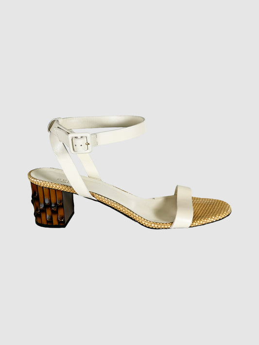 Leather Ankle Strap Sandals - Size 42