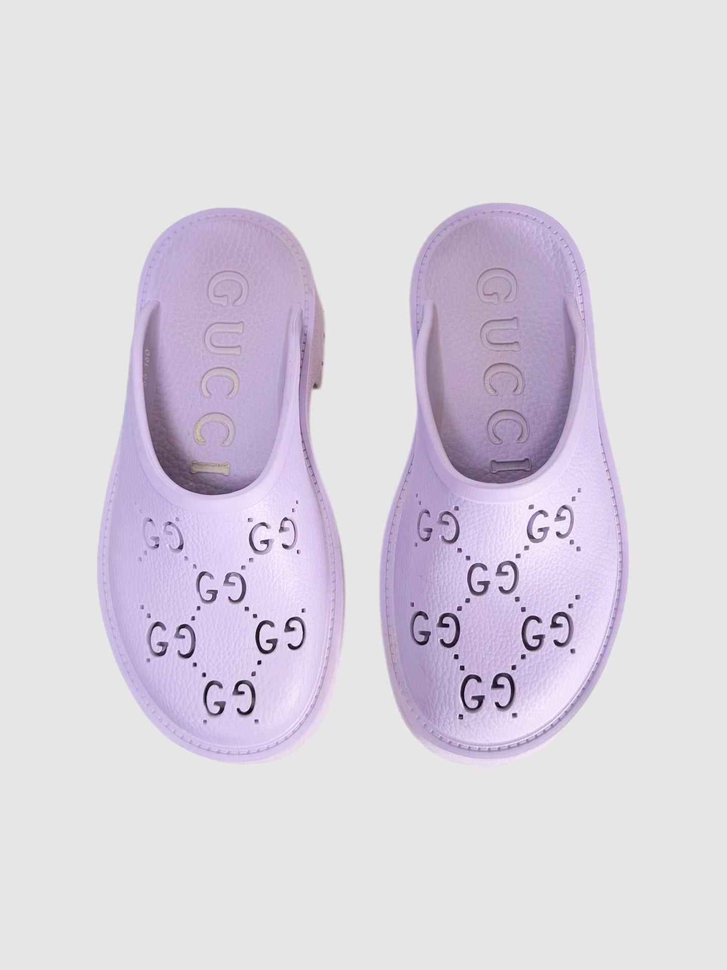 Platform Perforated G Rubber Sandals - Size 36