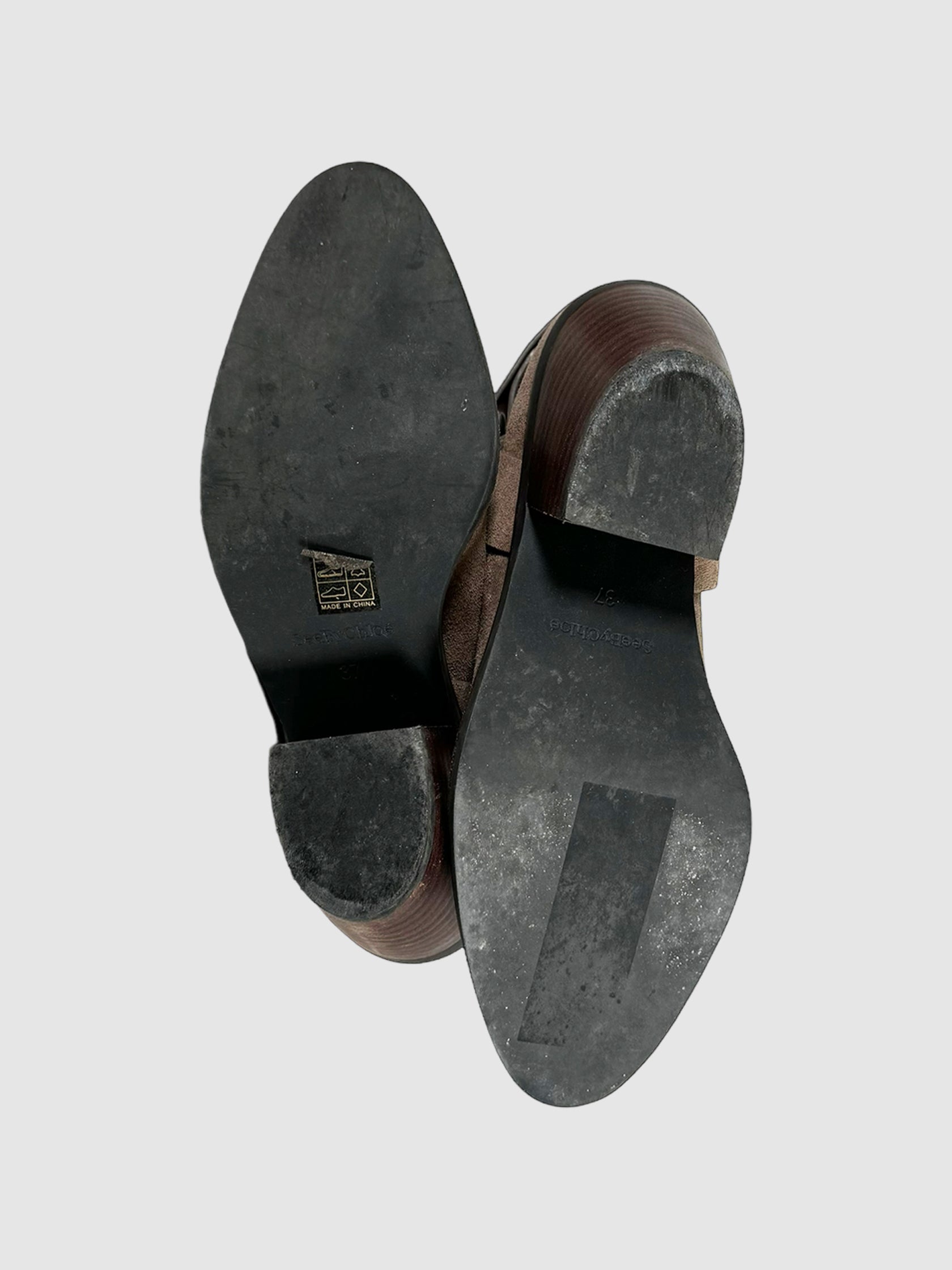 Suede Ankle Boots - Size 37