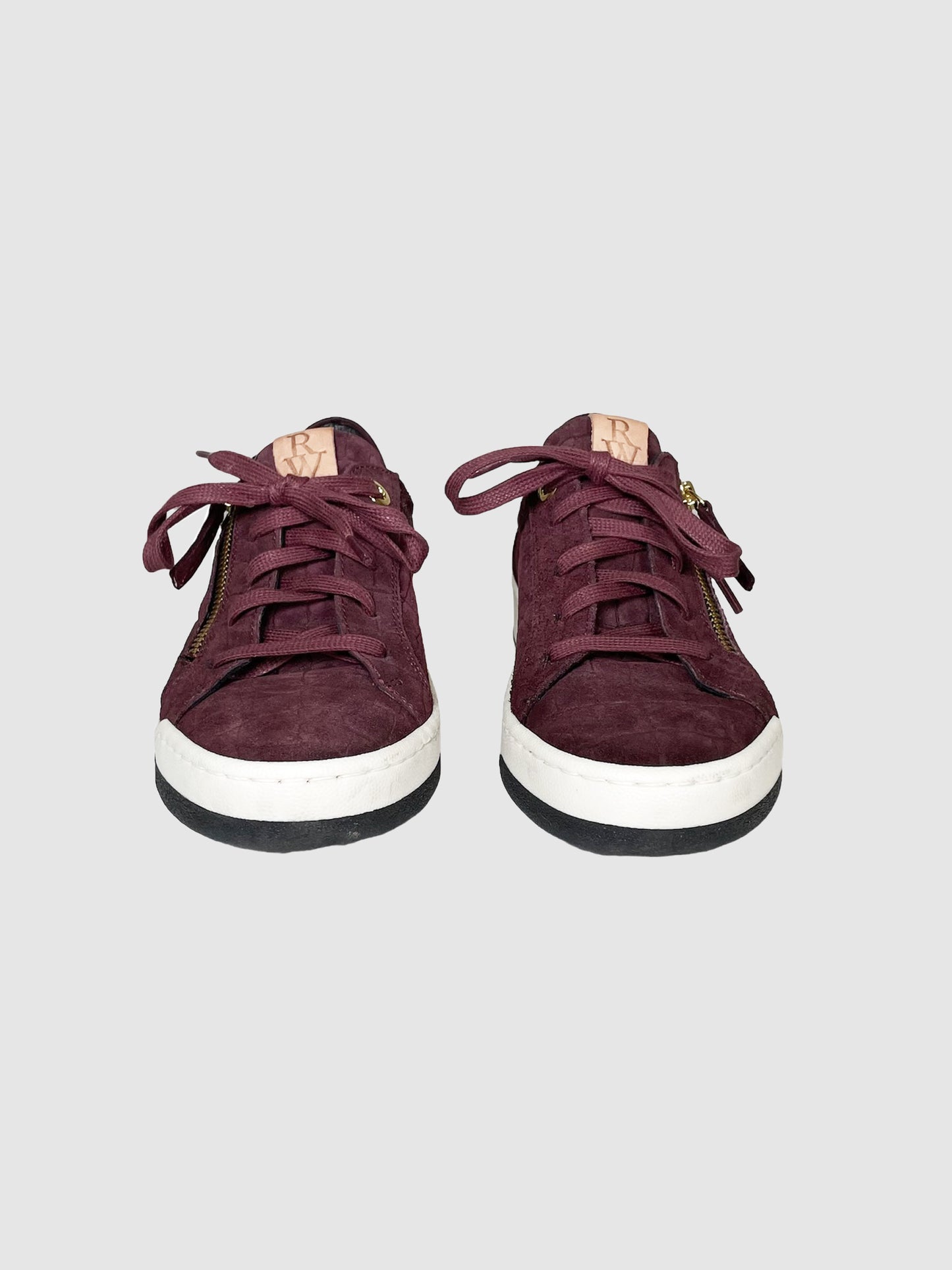 Suede Croc Embossed Sneakers - Size 36