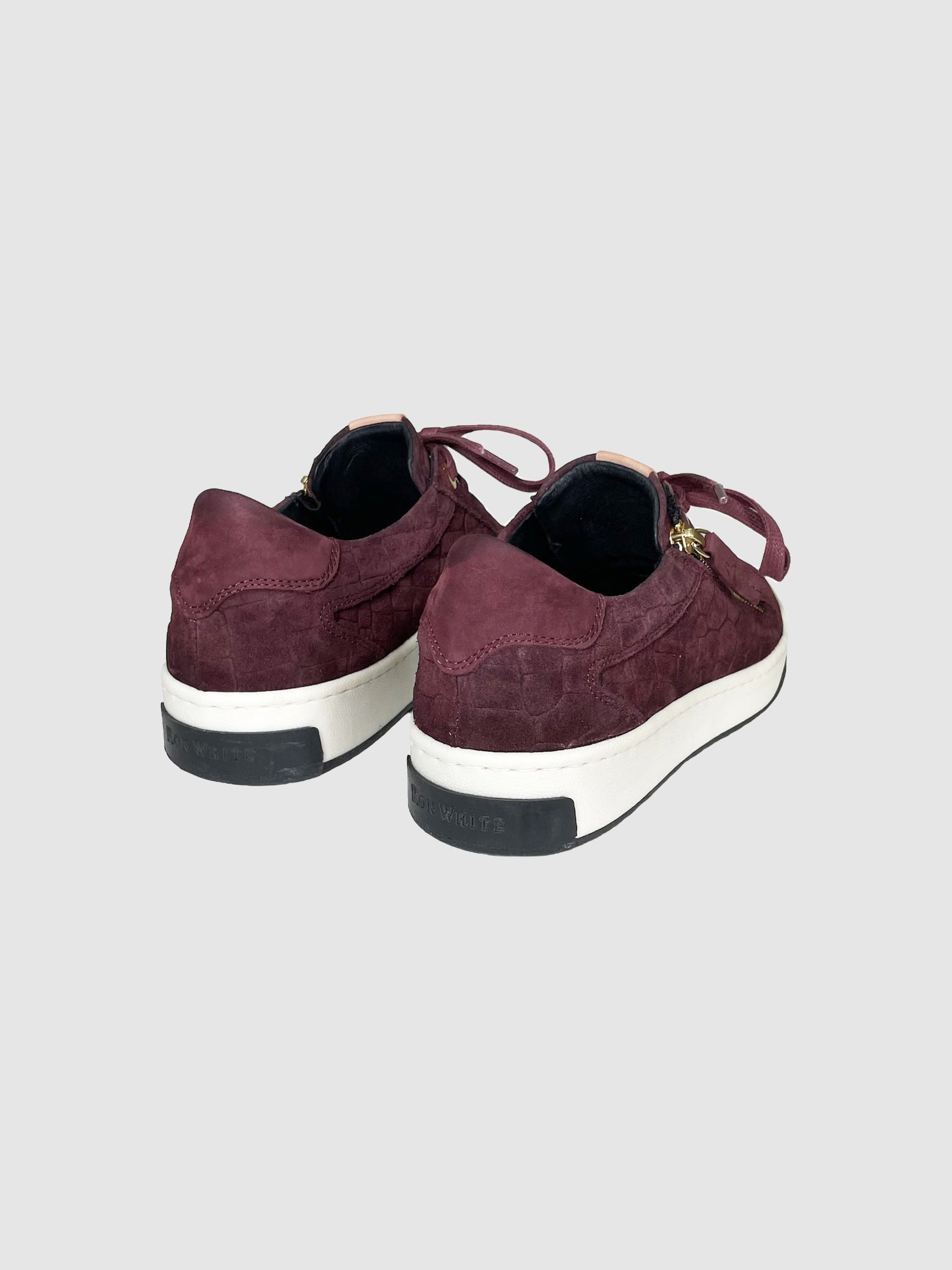 Suede Croc Embossed Sneakers - Size 36
