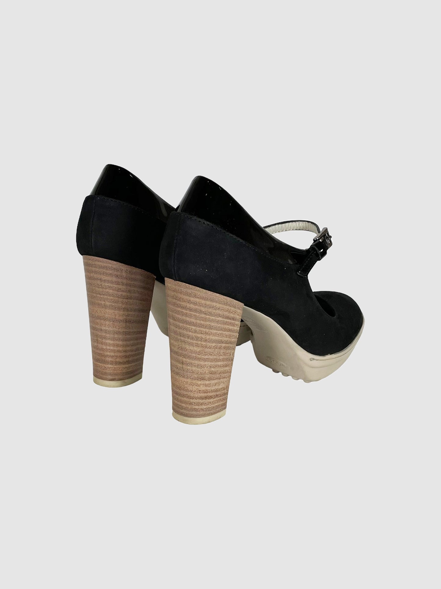 Tod's Black Suede Leather Mary Janes - Size 37