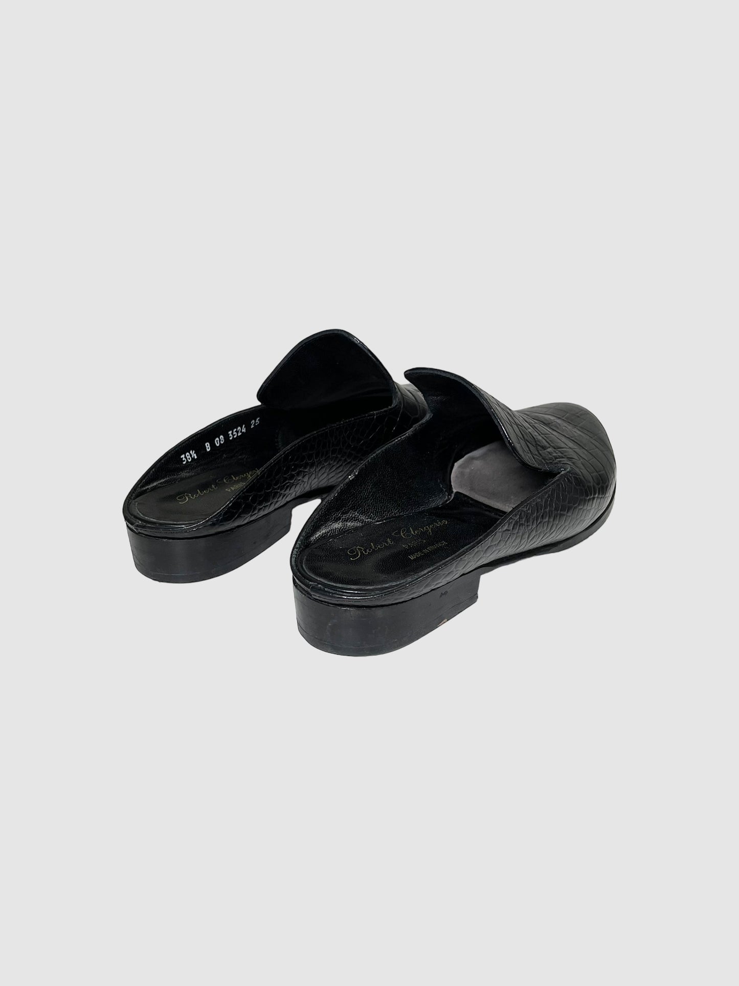 Croc Embossed Mules - Size 38.5