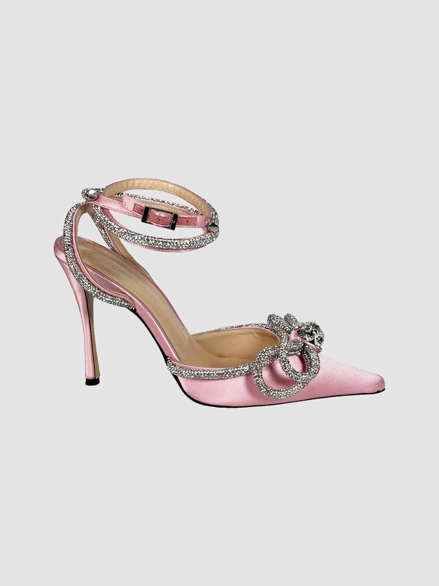 Mach & Mach Double Bow 110 Crystal and Silk-Satin Pumps - Size 37
