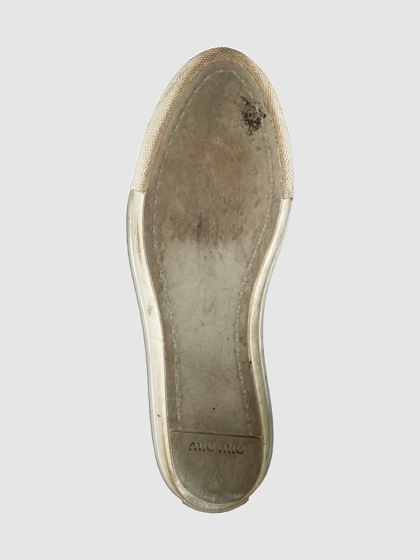 Miu Miu Suede Metal Cap Sneakers - Size 36