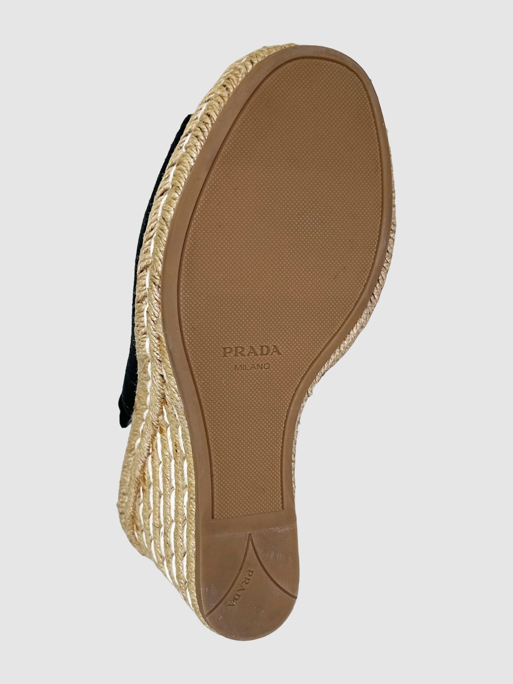 Suede Espadrille Wedges - Size 35