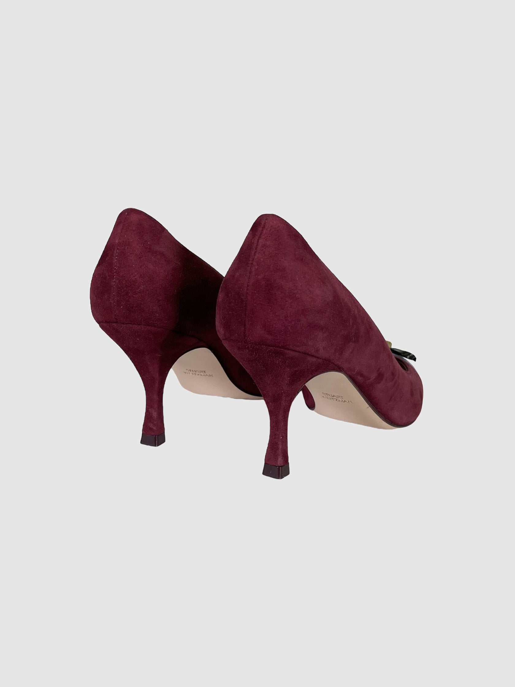 Suede Pumps with Bow - Size 8