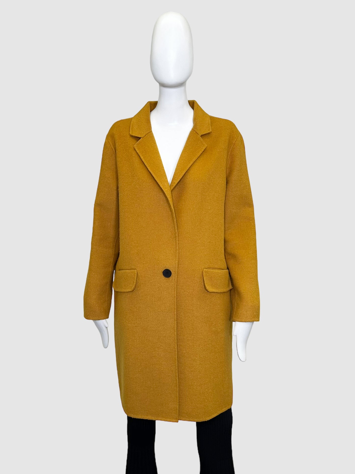 Wool Single-Button Coat - Size 38