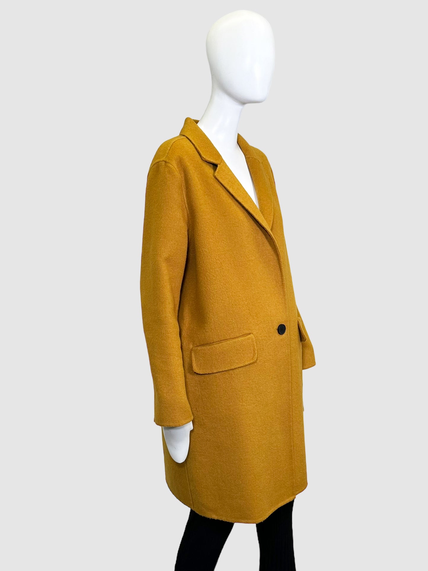 Wool Single-Button Coat - Size 38