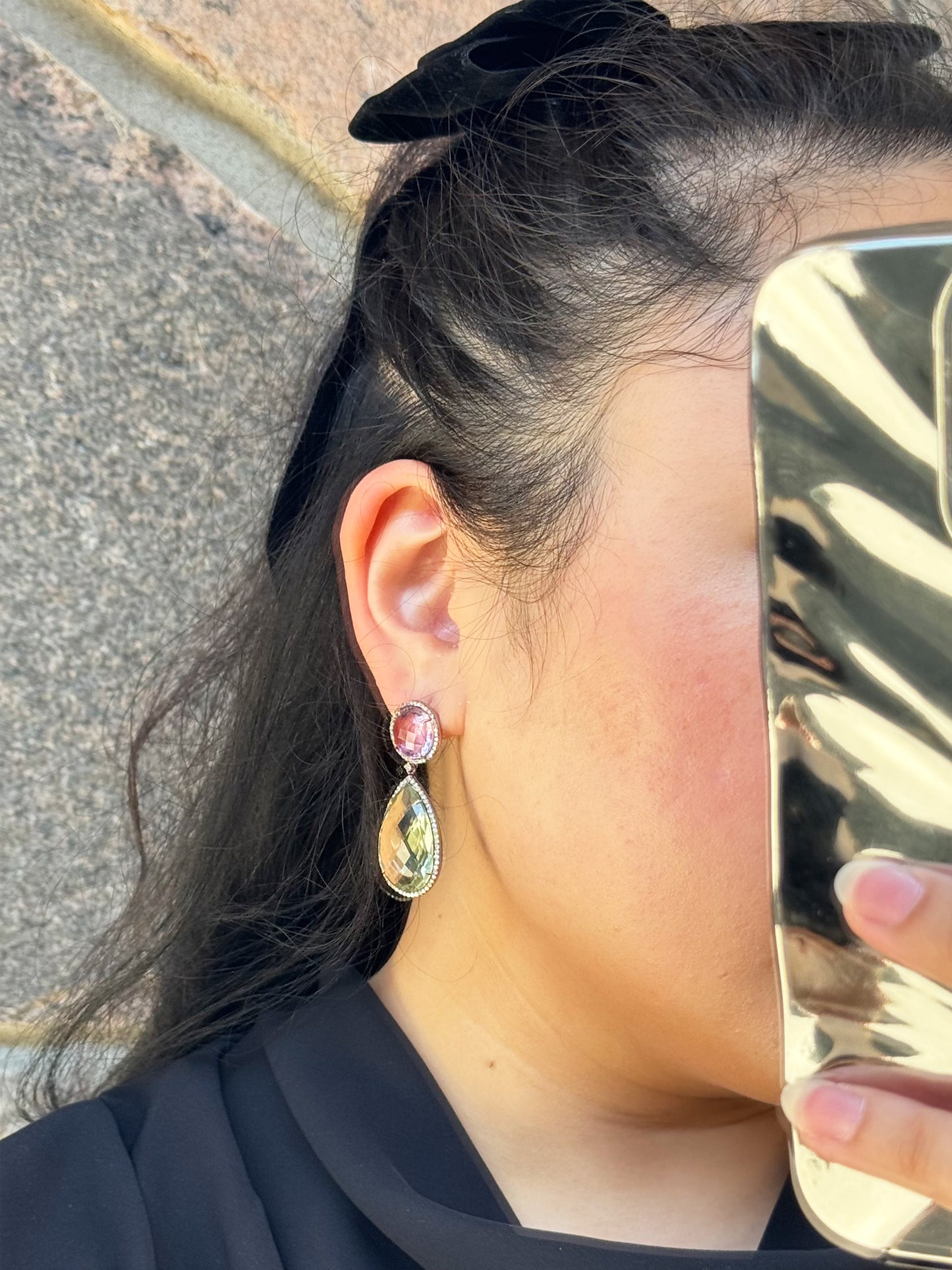 Victorian Diamond Amethyst Drop Earrings