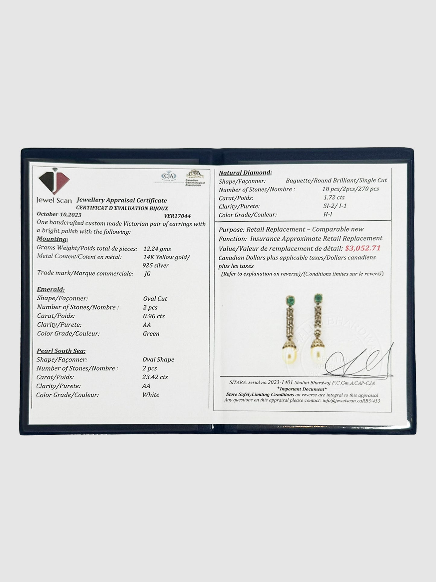 Victorian Emerald and Pearl Earrings