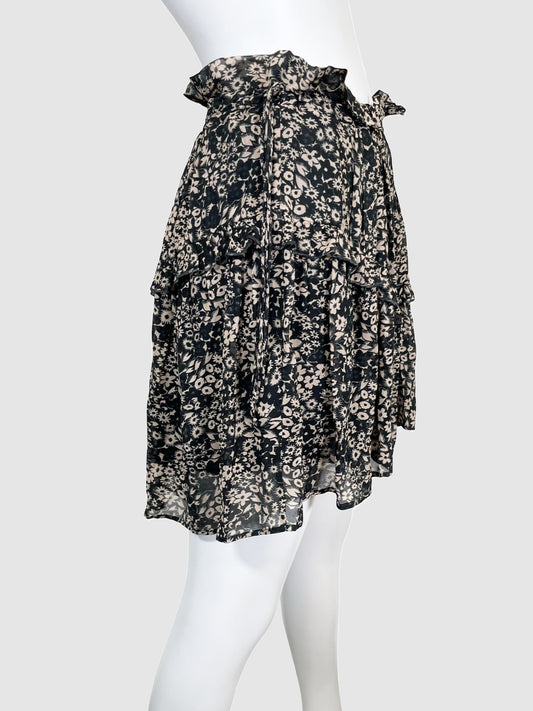 Floral Ruffle Mini Skirt - Size 36