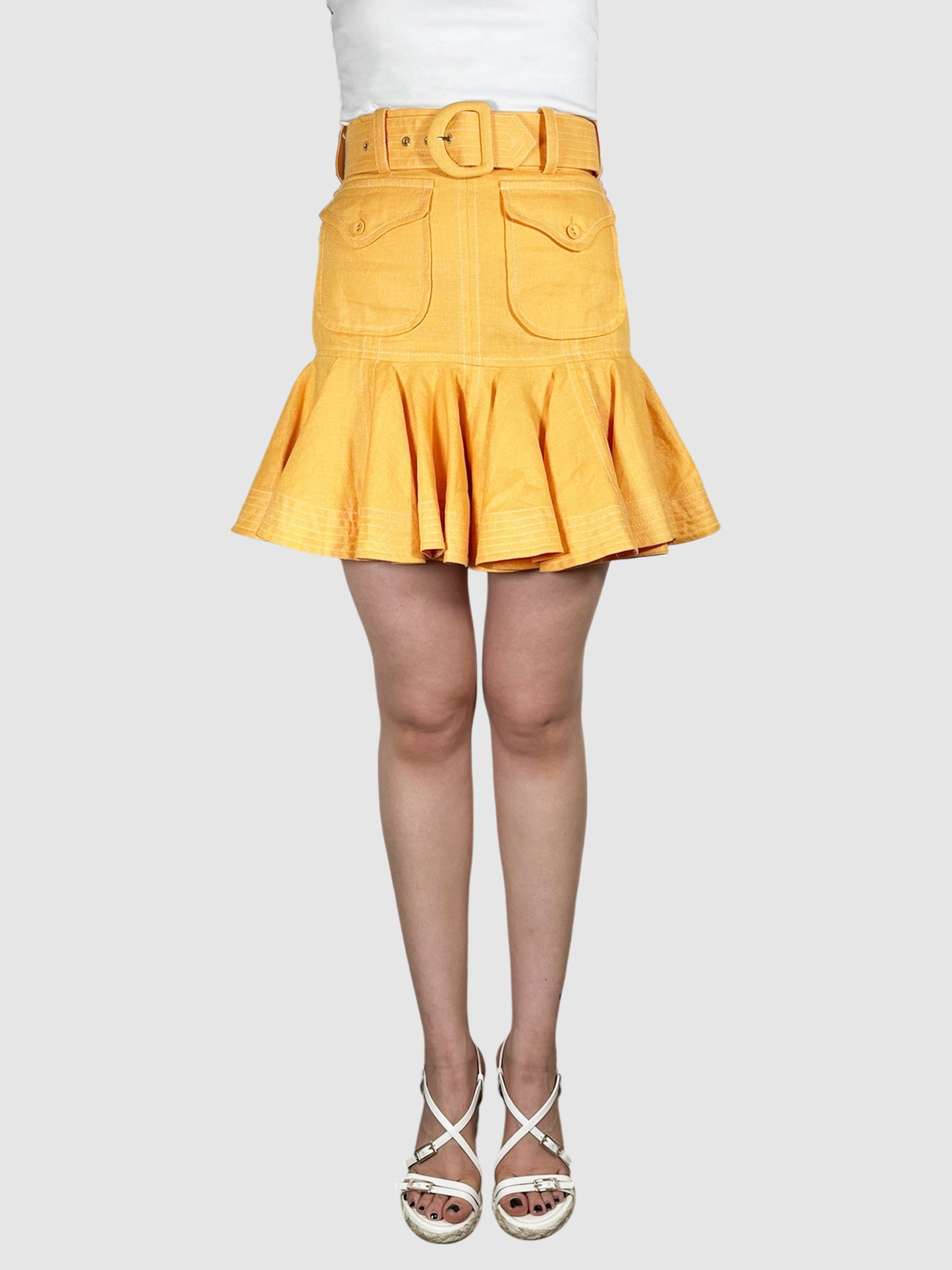 Linen Ruffled Skirt
