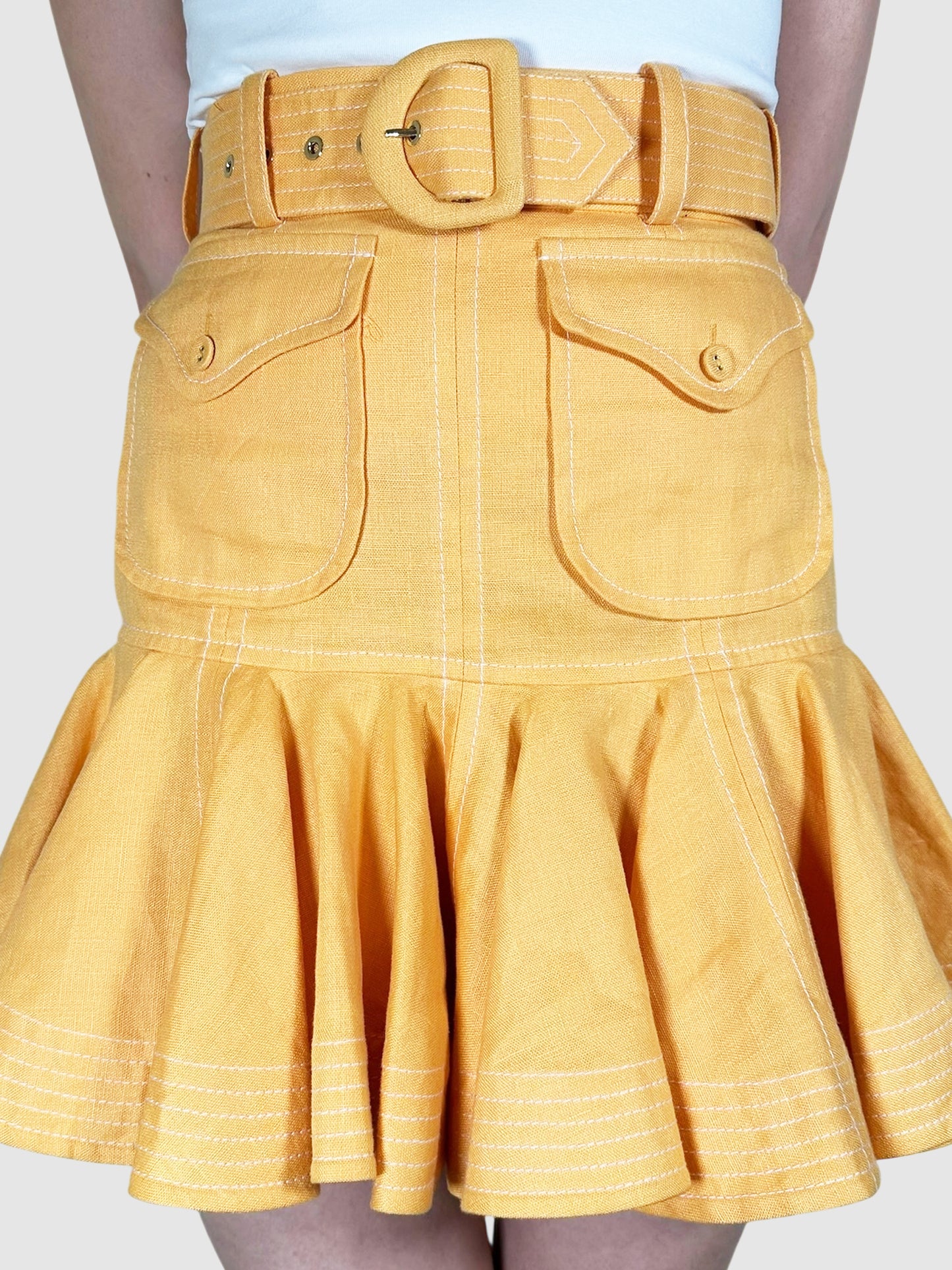 Linen Ruffled Skirt