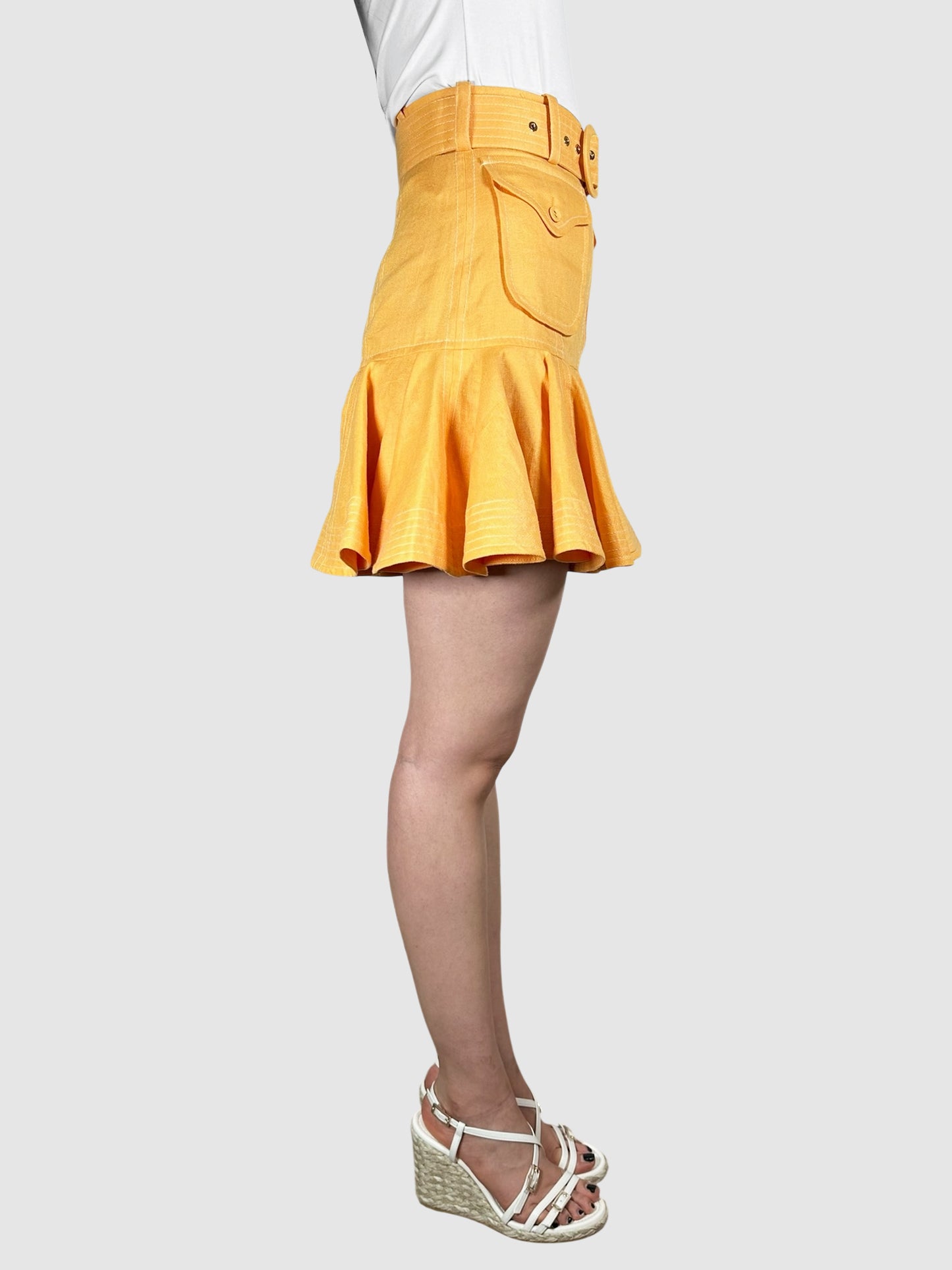 Linen Ruffled Skirt