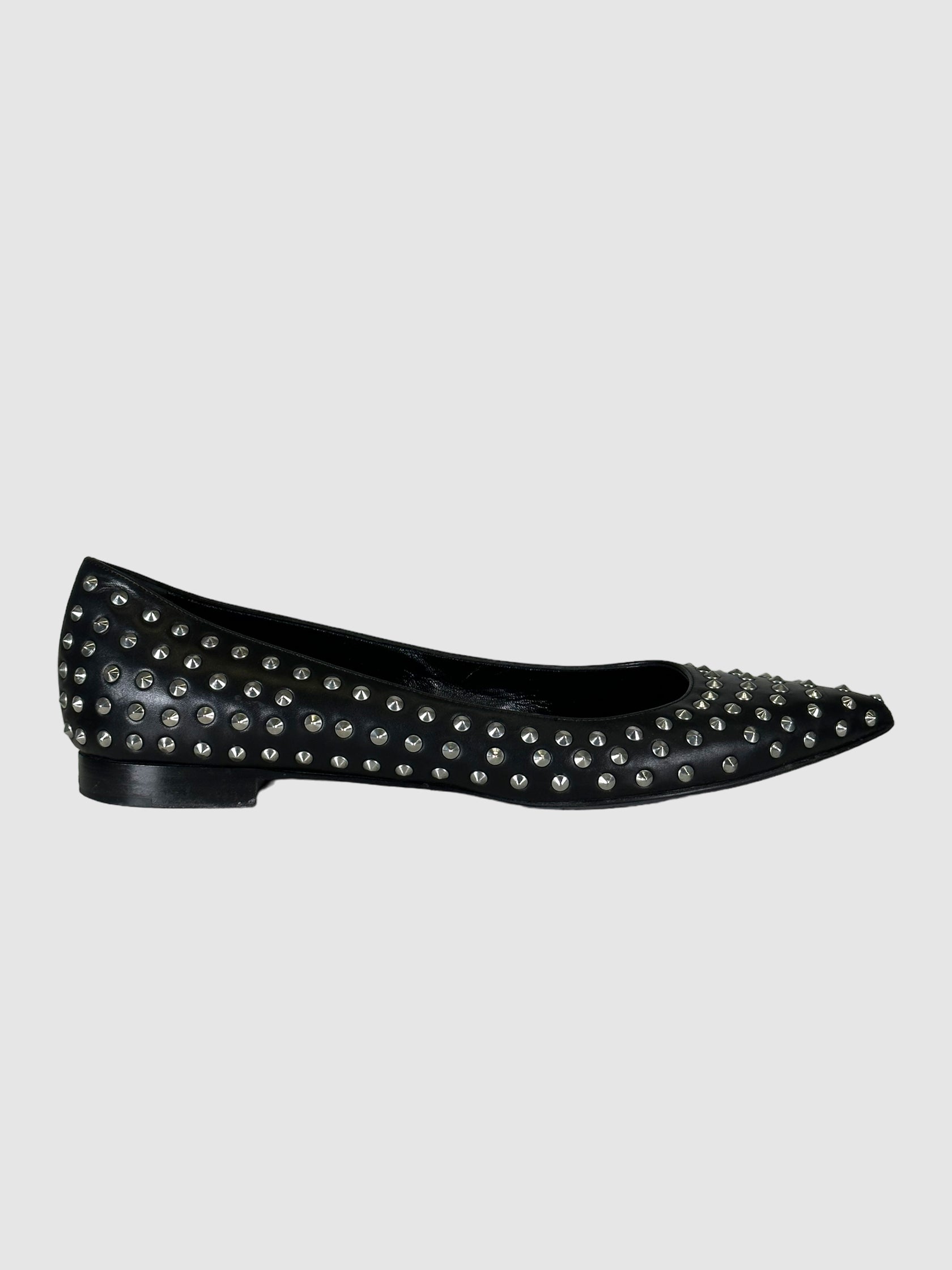 Studded Pointed Toe Flats - Size 39