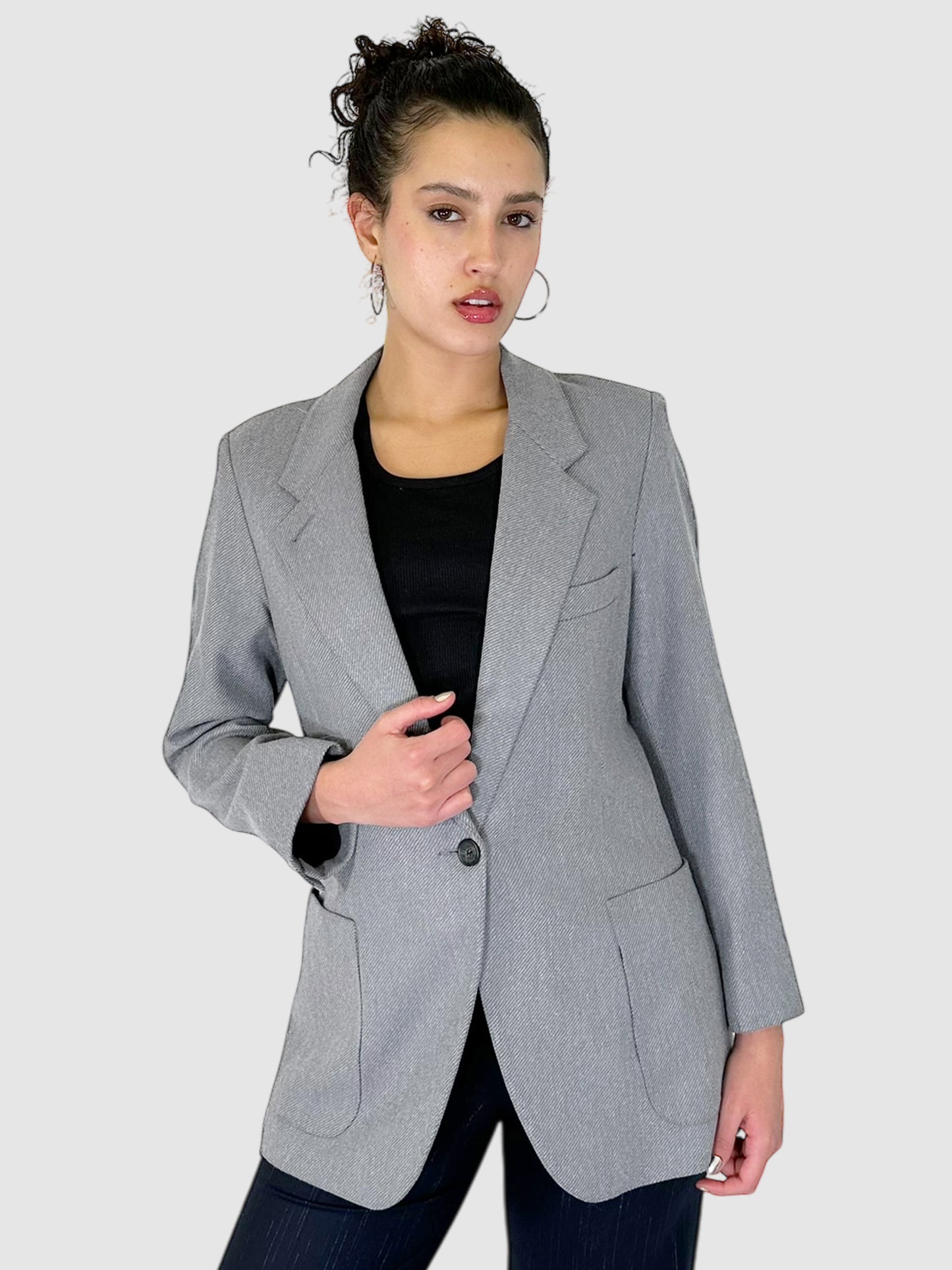 Wool Twill Single Button Blazer