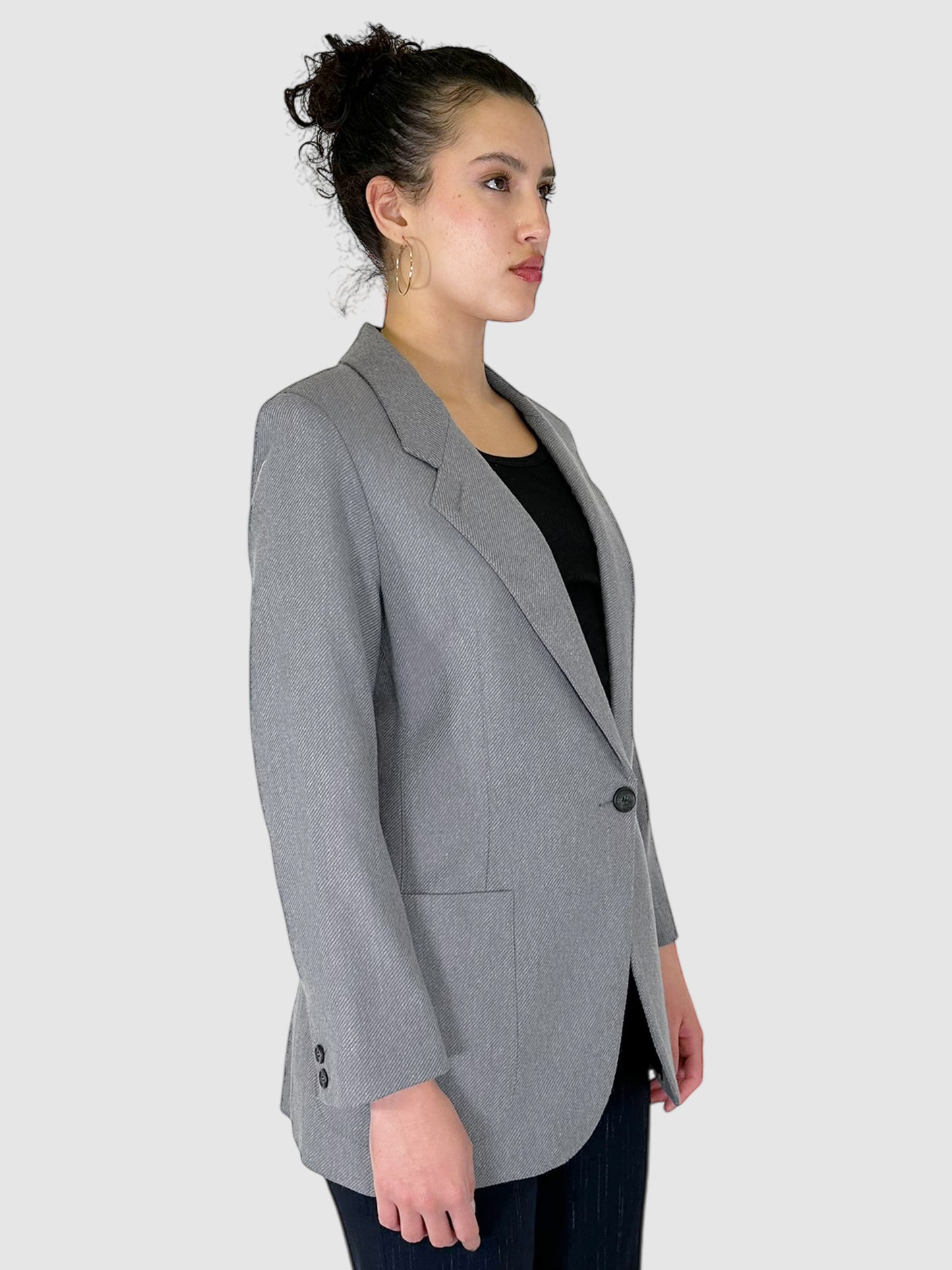 Wool Twill Single Button Blazer