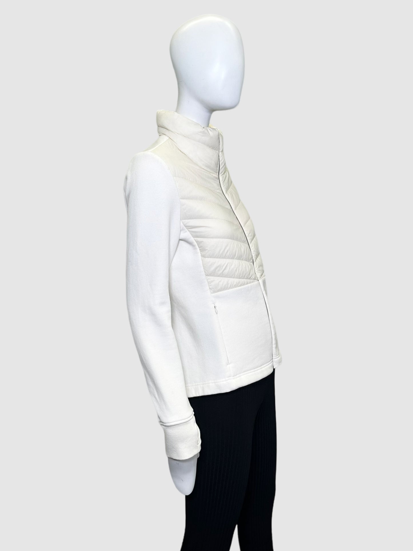 Quilted Accent Zip Up Jacket - Size S