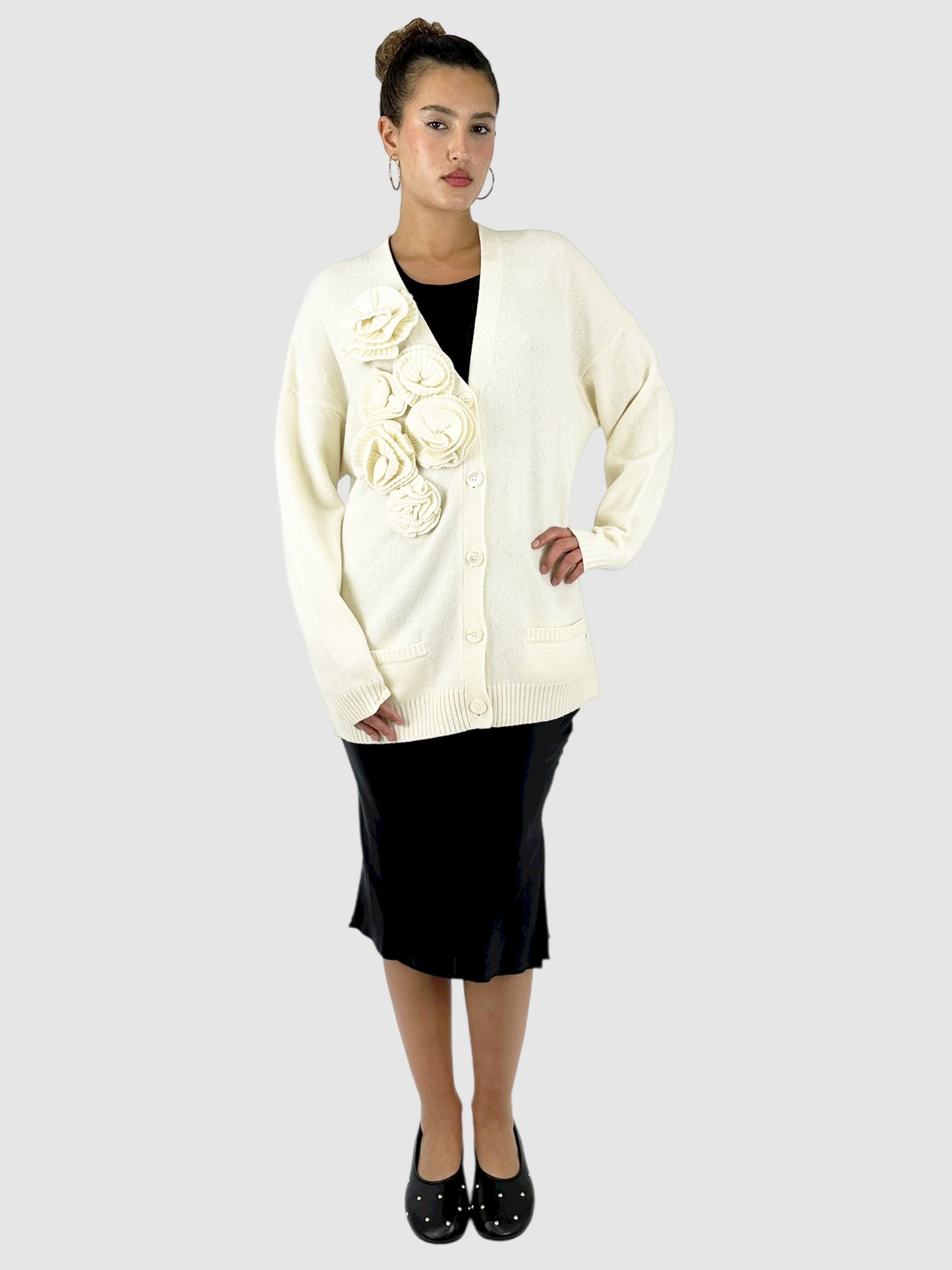 Wool Flower Cardigan