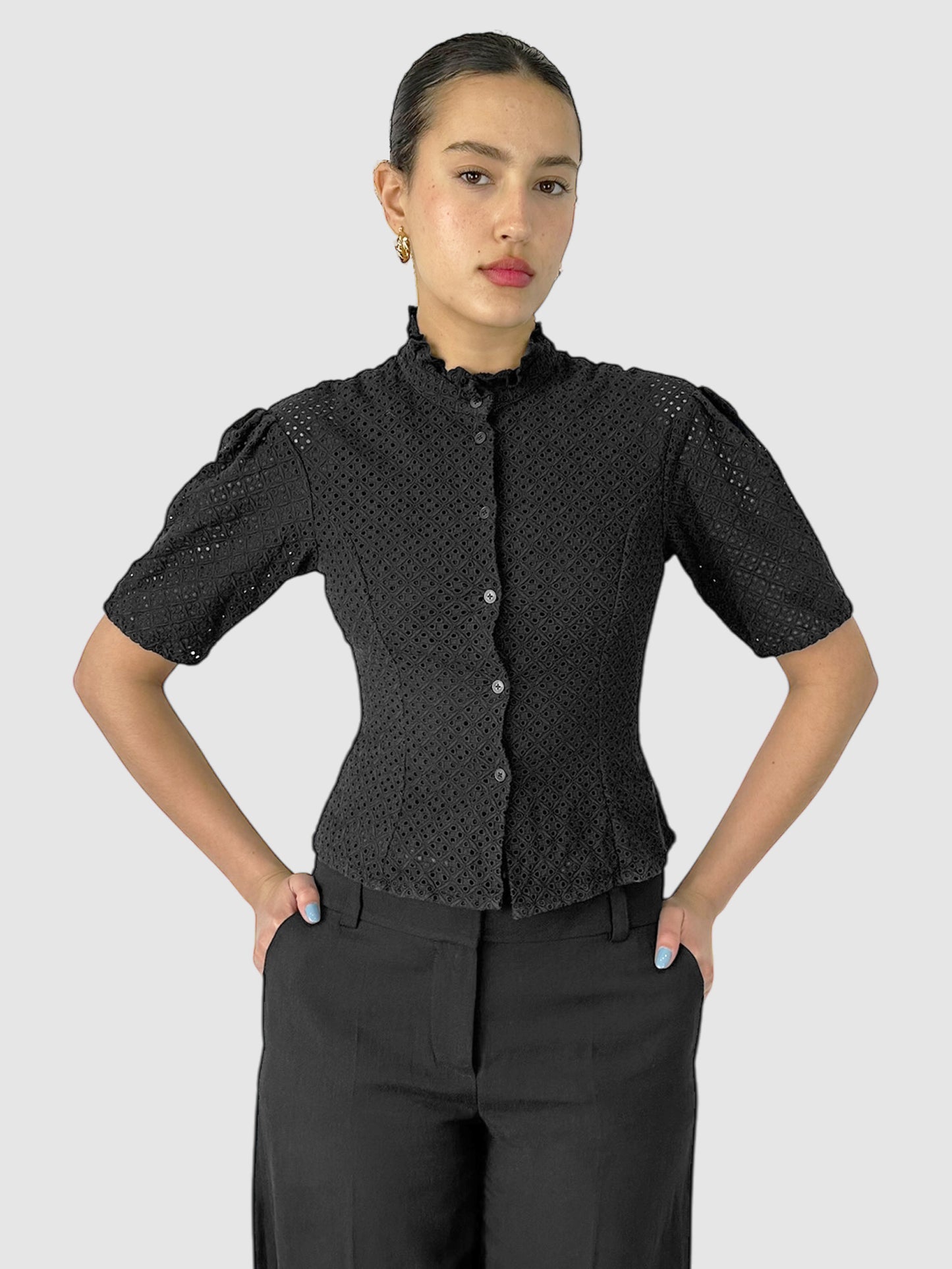 Eyelet Embroidered Top