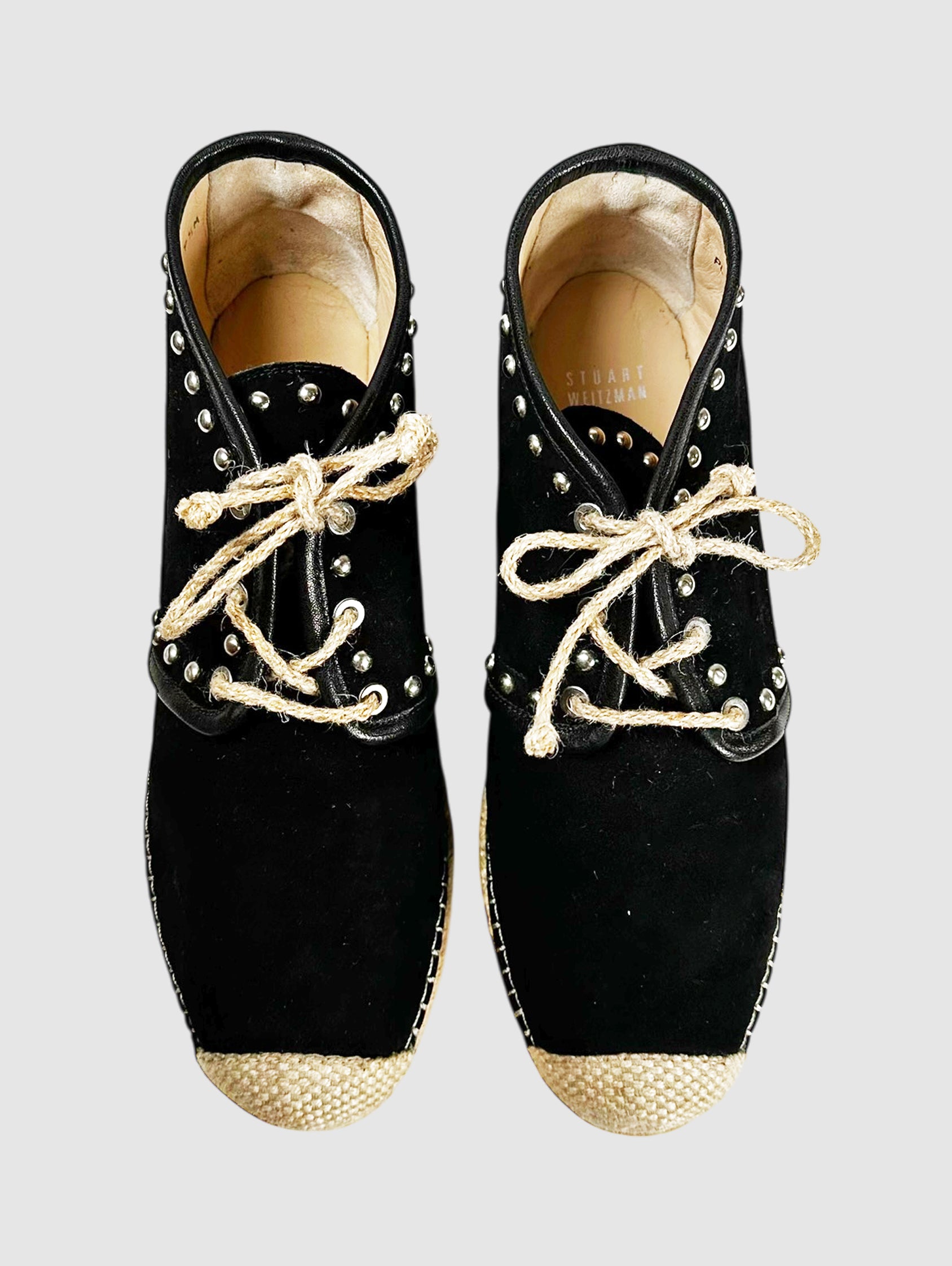 Studded Lace-Up Espadrilles