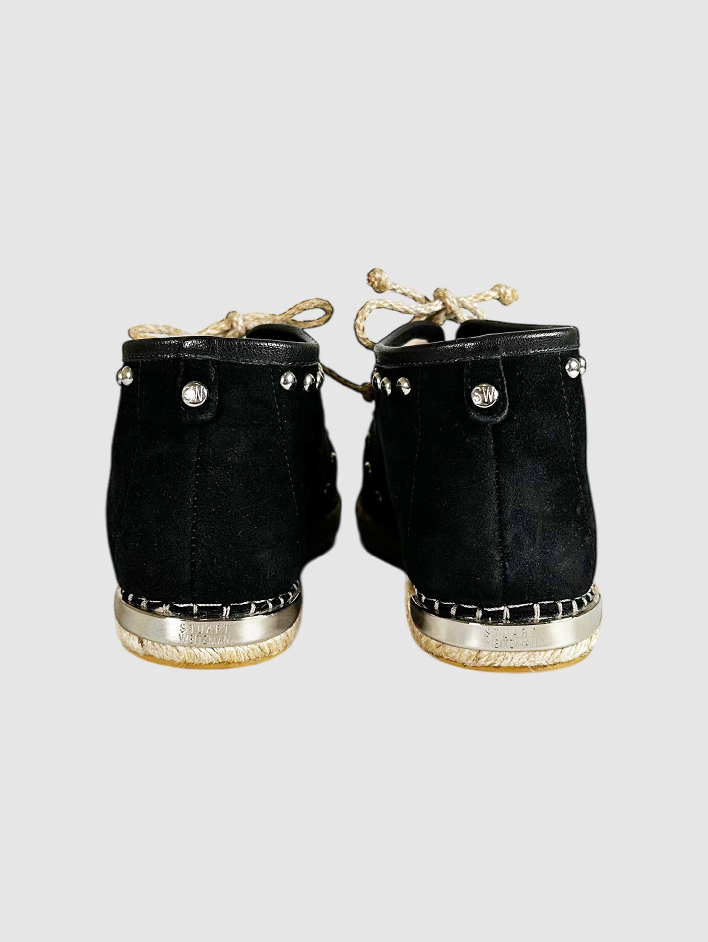 Studded Lace-Up Espadrilles - Size 9.5