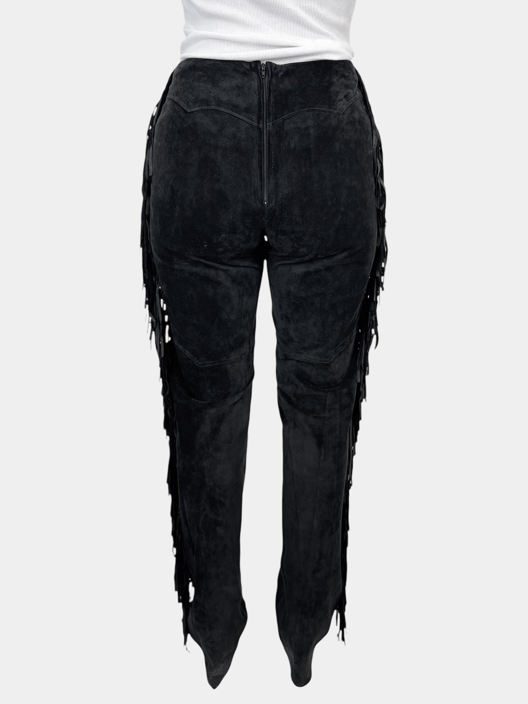 Suede Fringe Pants - Size 6