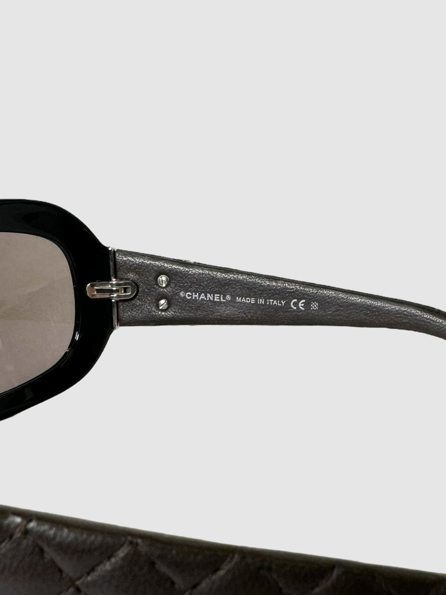 Quilted CC Oval Sunglasses