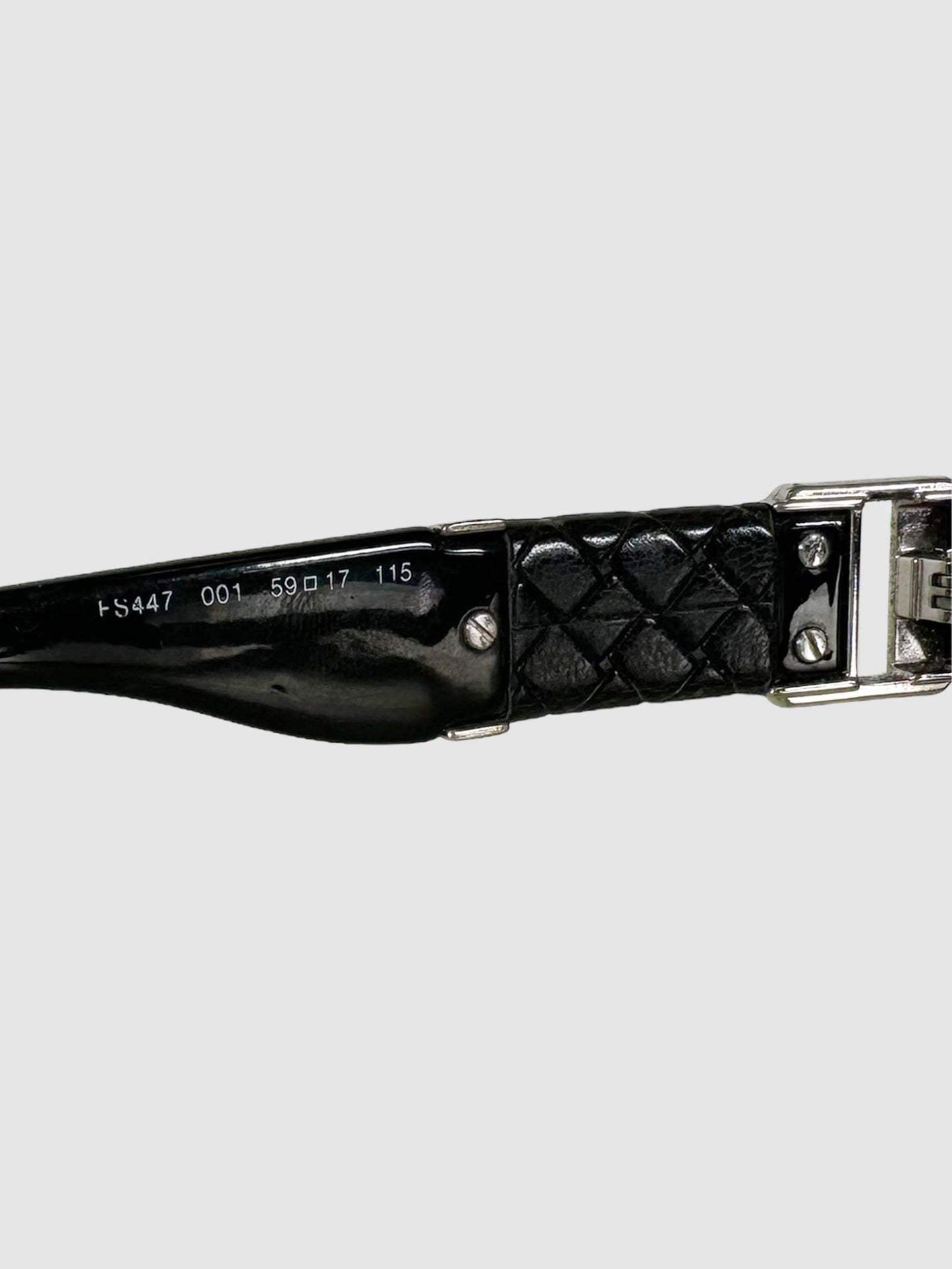 Rectangular Buckle Leather Sunglasses