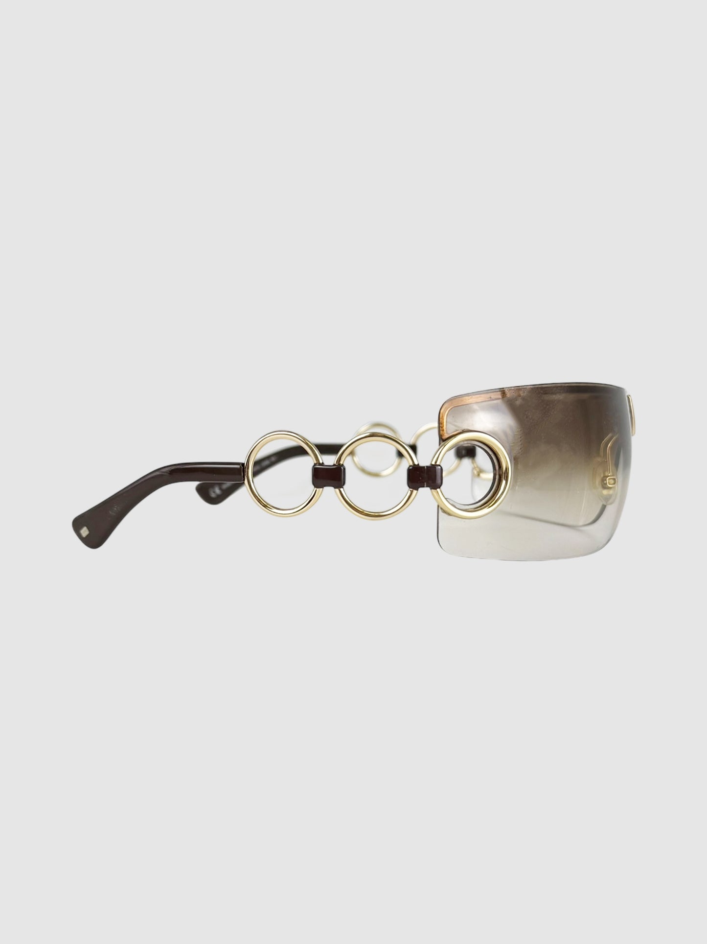 Rimless Shield Chain Sunglasses