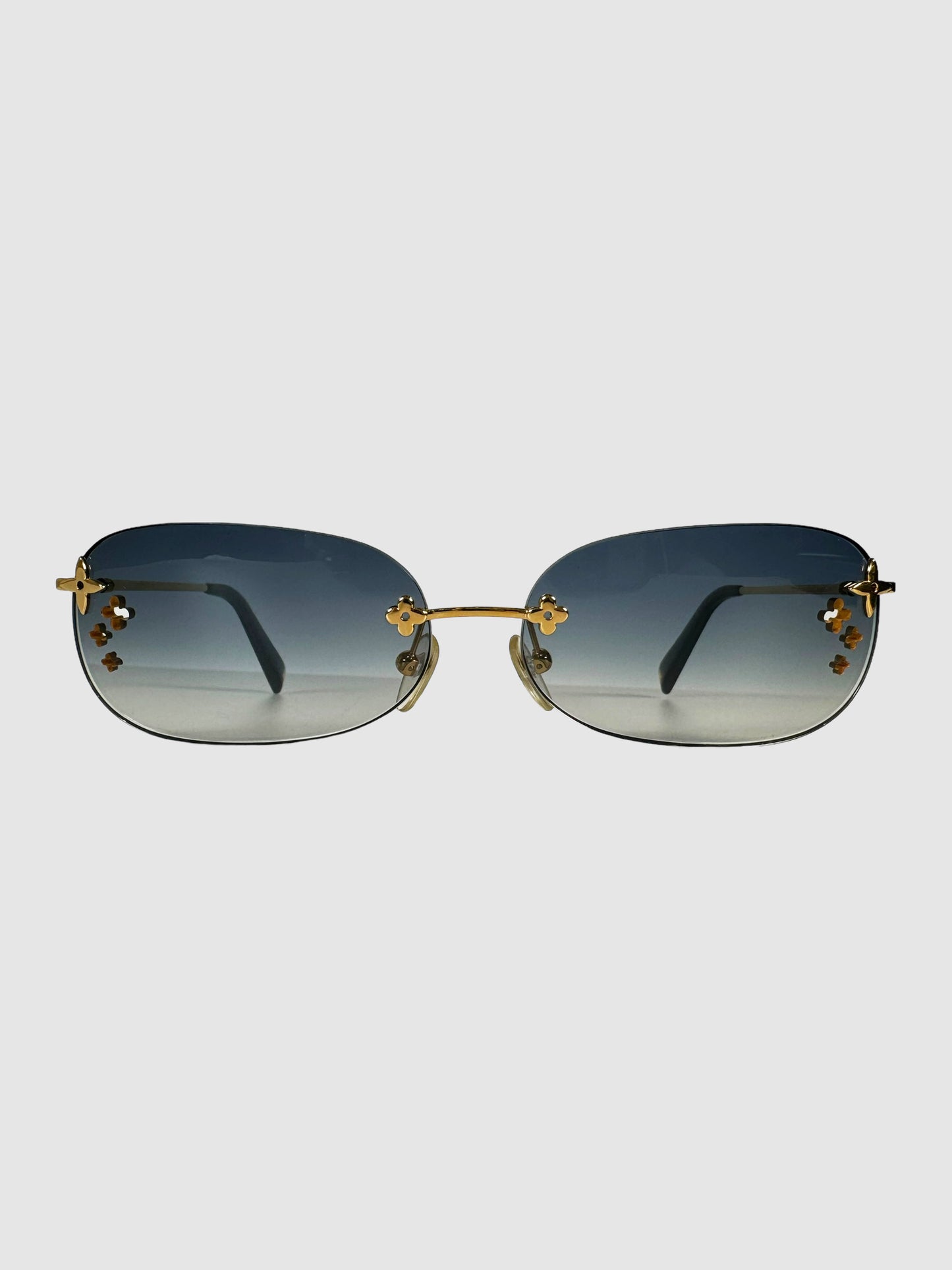 Louis Vuitton Flower Ombré Rimless Oval Sunglasses Consignment Secondhand Designer Luxury Resale Toronto Trendy