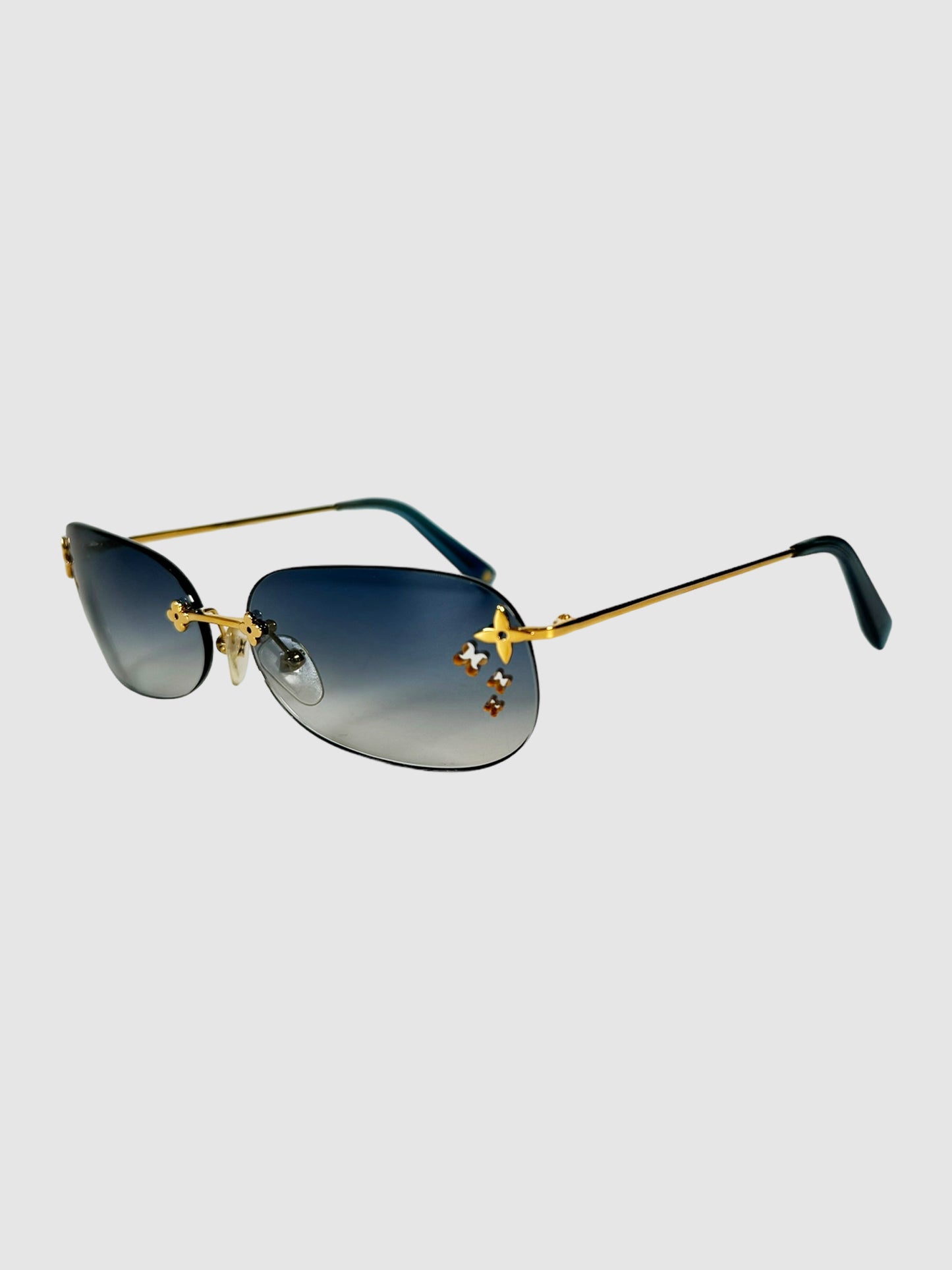 Louis Vuitton Flower Ombré Rimless Oval Sunglasses Consignment Secondhand Designer Luxury Resale Toronto Trendy