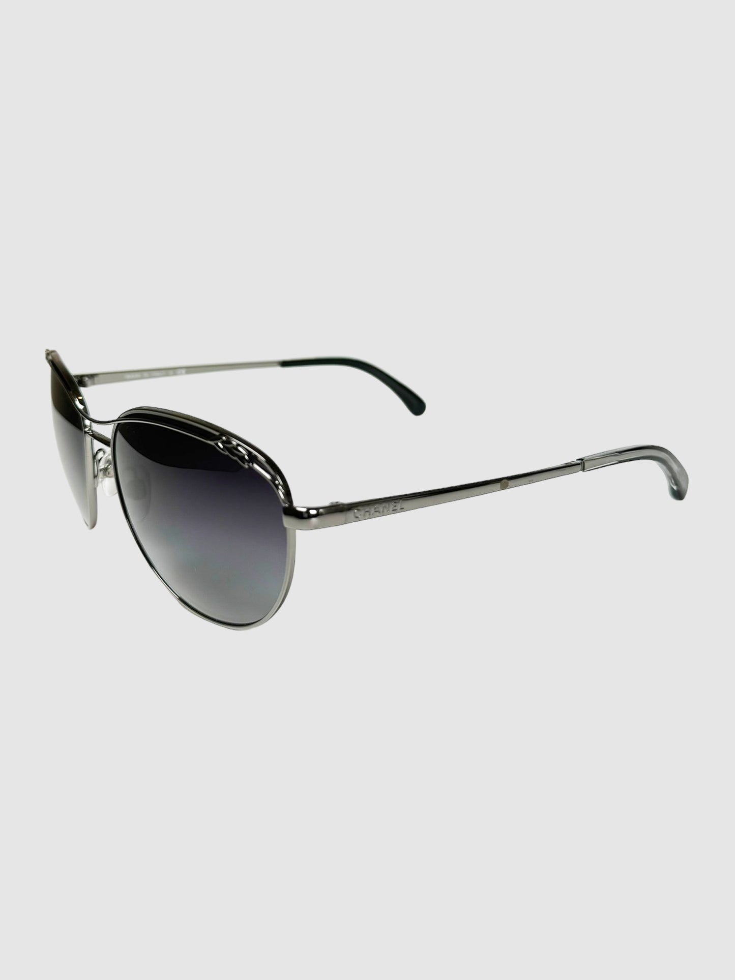 Chanel Interlocking CC Logo Gradient Tint Aviator Sunglasses Consignment Secondhand Designer Luxury Resale Toronto Trendy