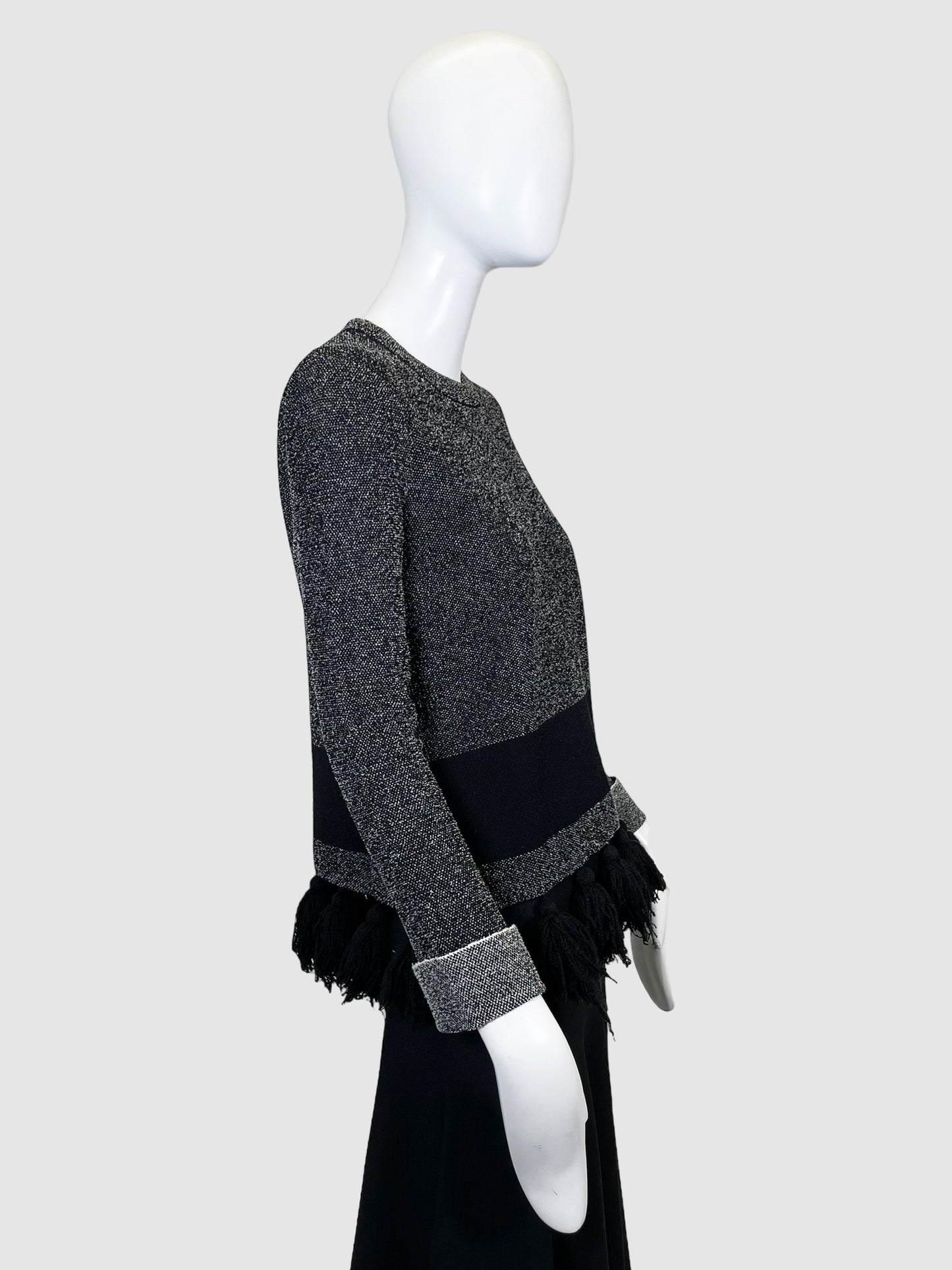 Crew Neck Sweater with Tassels - Size S